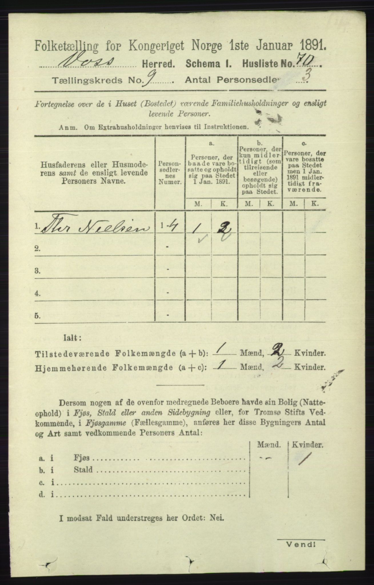 RA, 1891 census for 1235 Voss, 1891, p. 4713