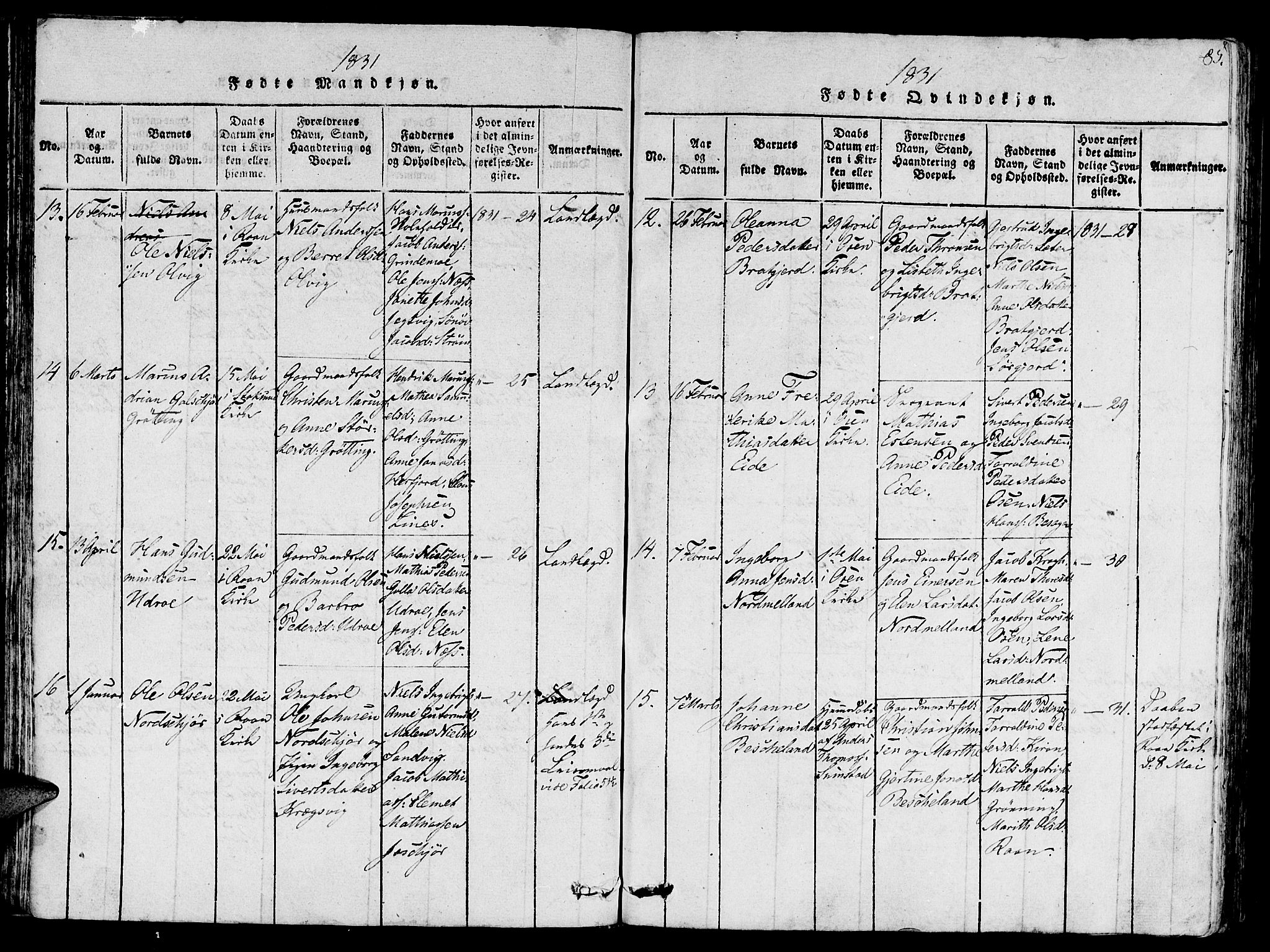 Ministerialprotokoller, klokkerbøker og fødselsregistre - Sør-Trøndelag, AV/SAT-A-1456/657/L0702: Parish register (official) no. 657A03, 1818-1831, p. 85