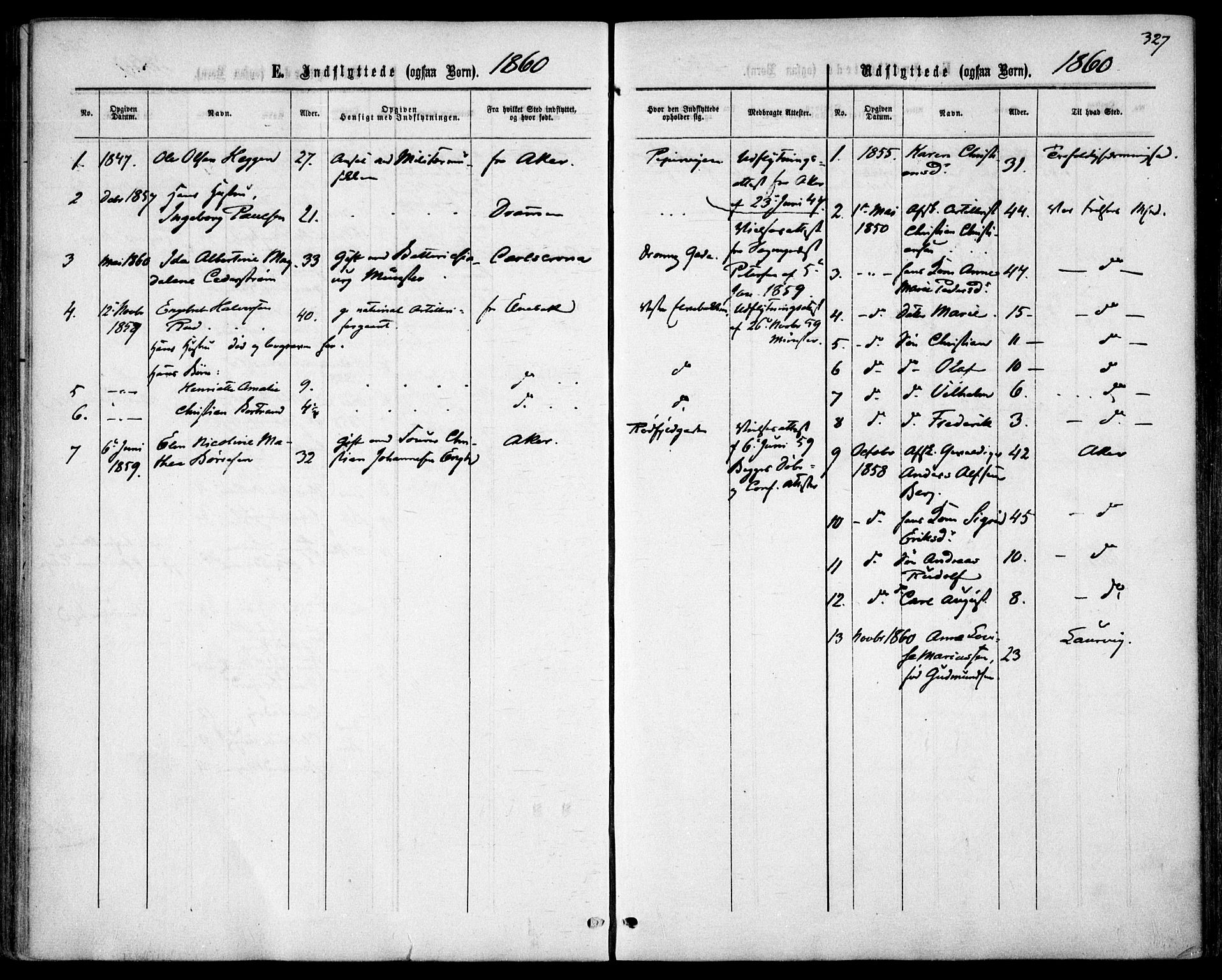 Garnisonsmenigheten Kirkebøker, SAO/A-10846/F/Fa/L0010: Parish register (official) no. 10, 1859-1869, p. 327