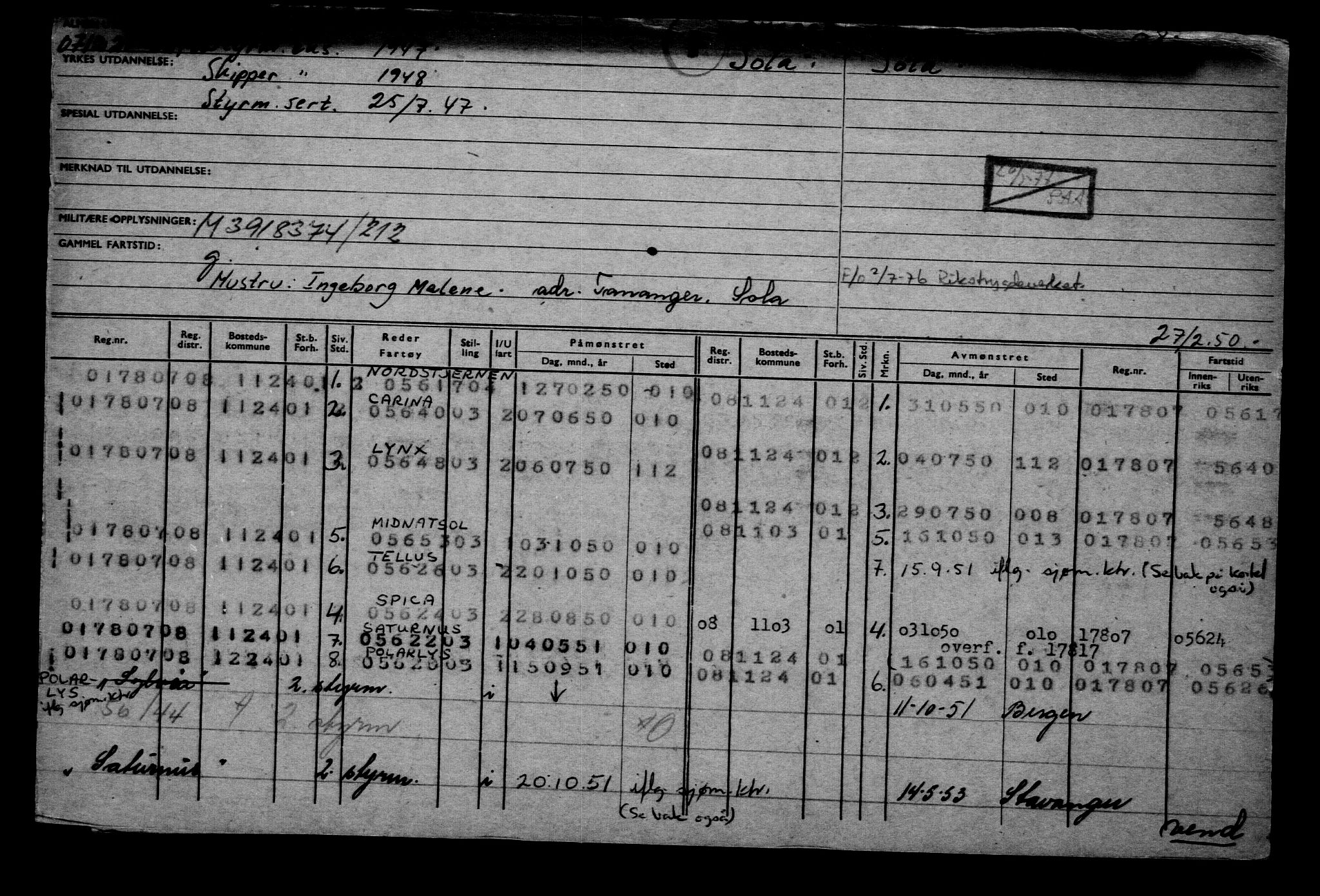 Direktoratet for sjømenn, AV/RA-S-3545/G/Gb/L0200: Hovedkort, 1921, p. 485