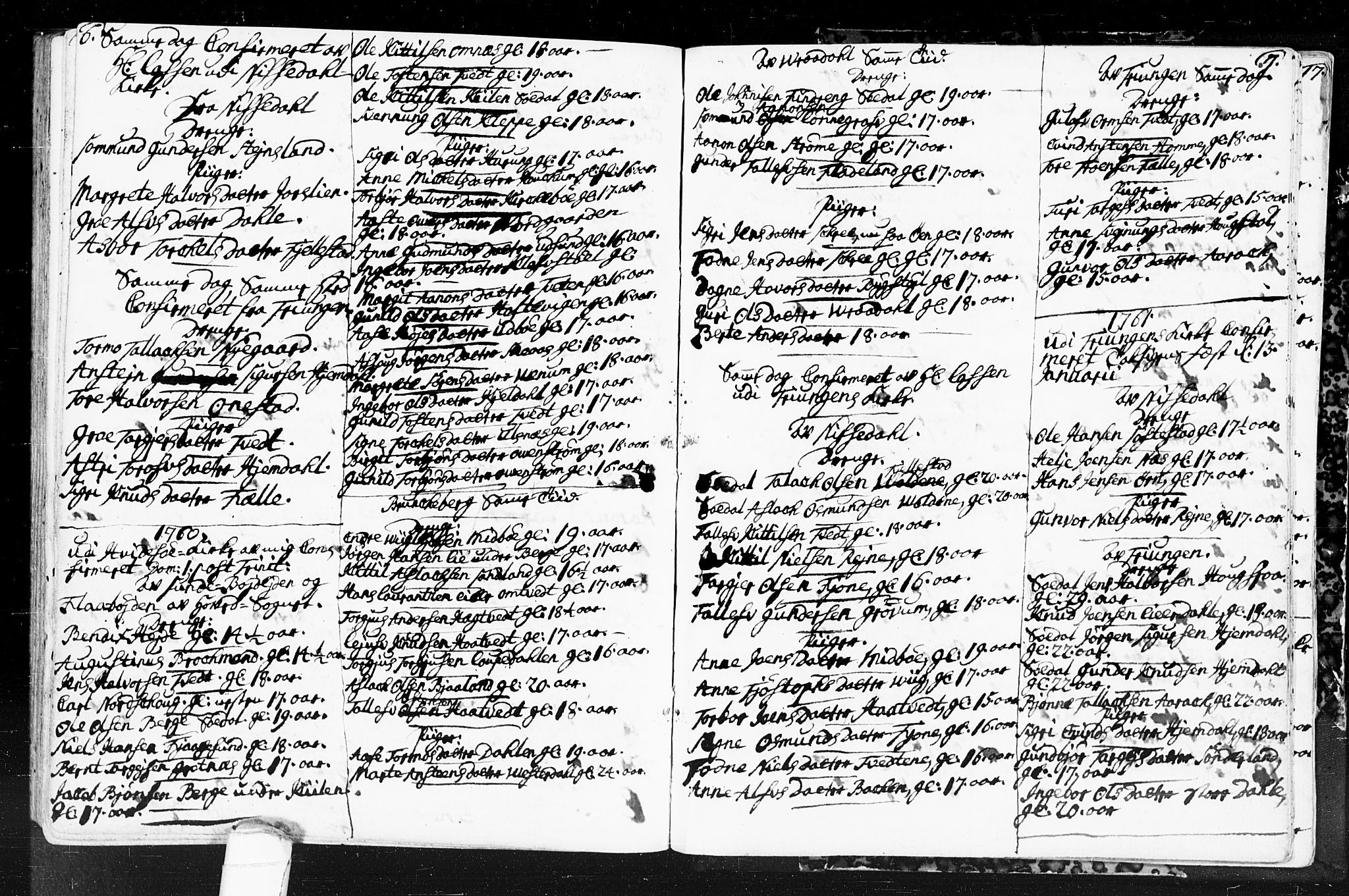 Kviteseid kirkebøker, SAKO/A-276/F/Fa/L0001: Parish register (official) no. I 1, 1754-1773, p. 6-7