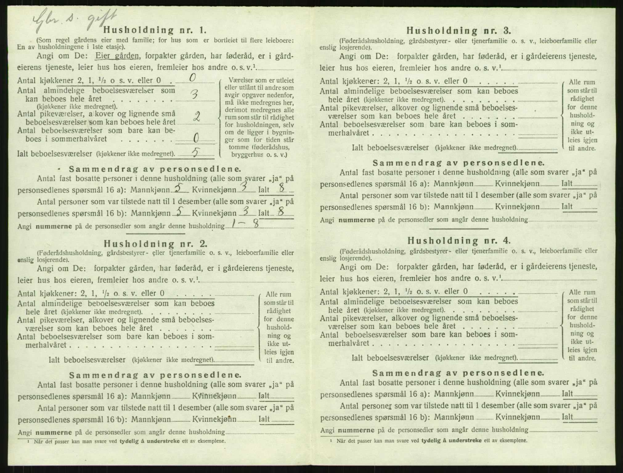 SAT, 1920 census for Rindal, 1920, p. 439