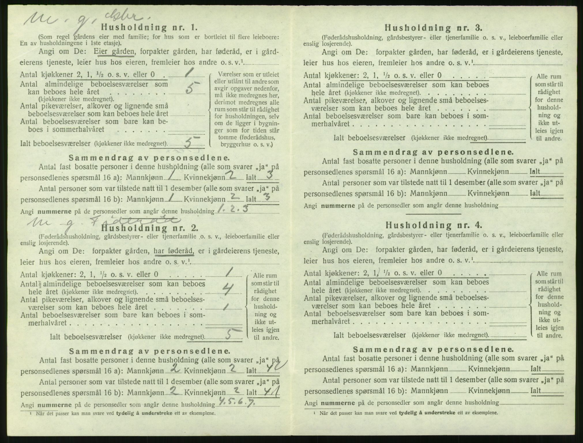 SAT, 1920 census for Veøy, 1920, p. 652