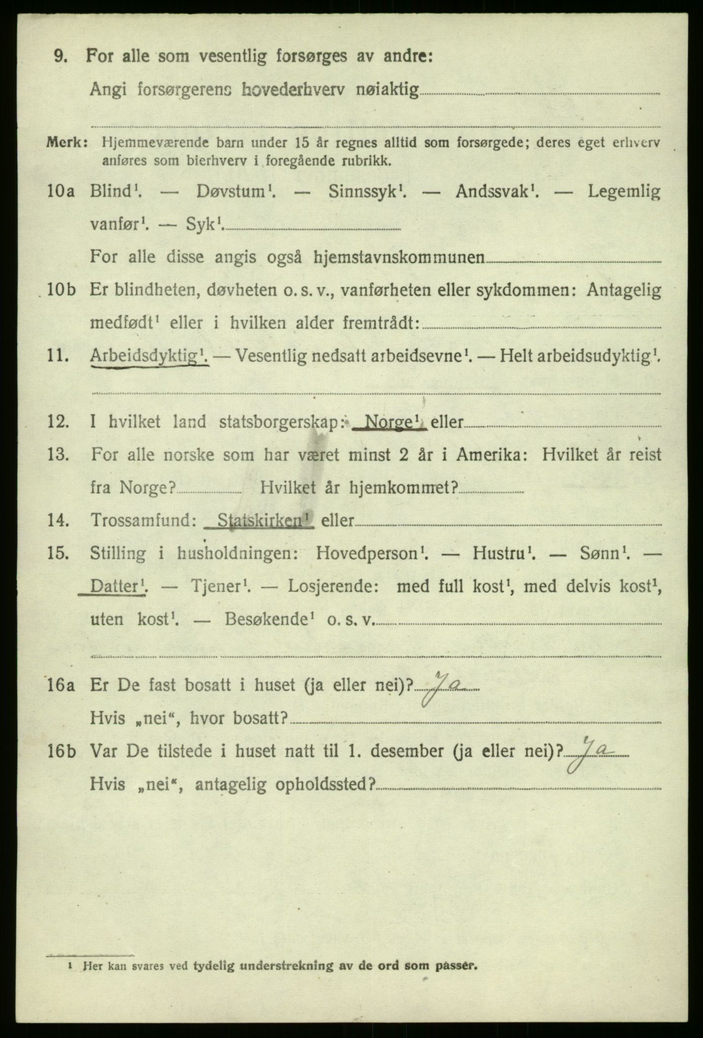 SAB, 1920 census for Hyllestad, 1920, p. 3233