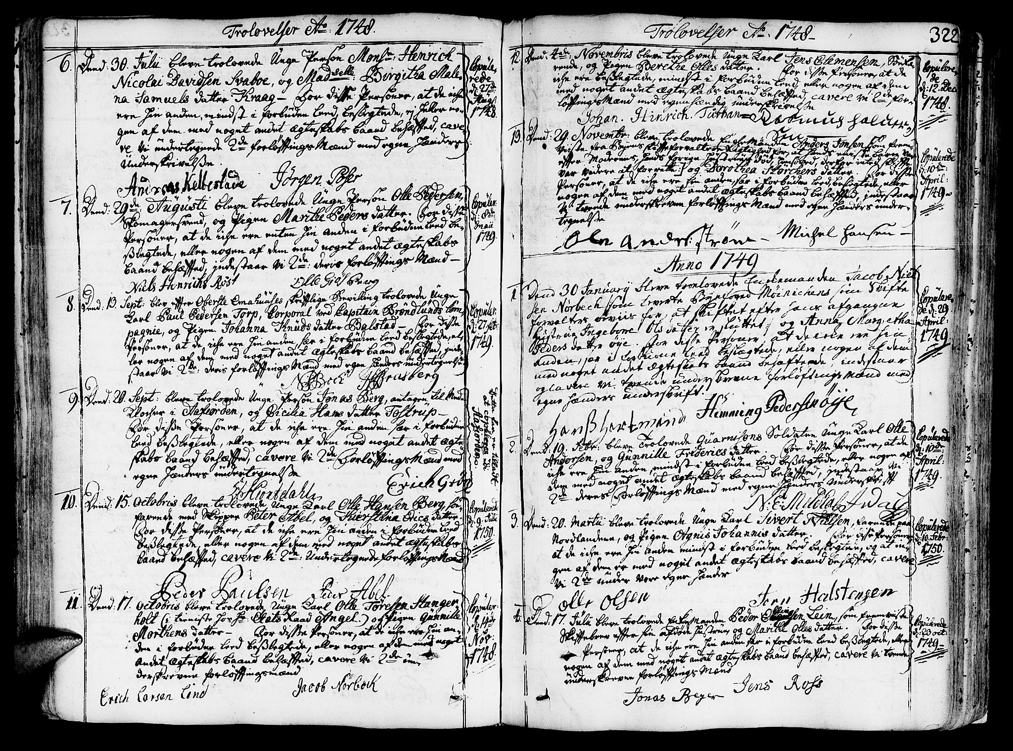 Ministerialprotokoller, klokkerbøker og fødselsregistre - Sør-Trøndelag, SAT/A-1456/602/L0103: Parish register (official) no. 602A01, 1732-1774, p. 322