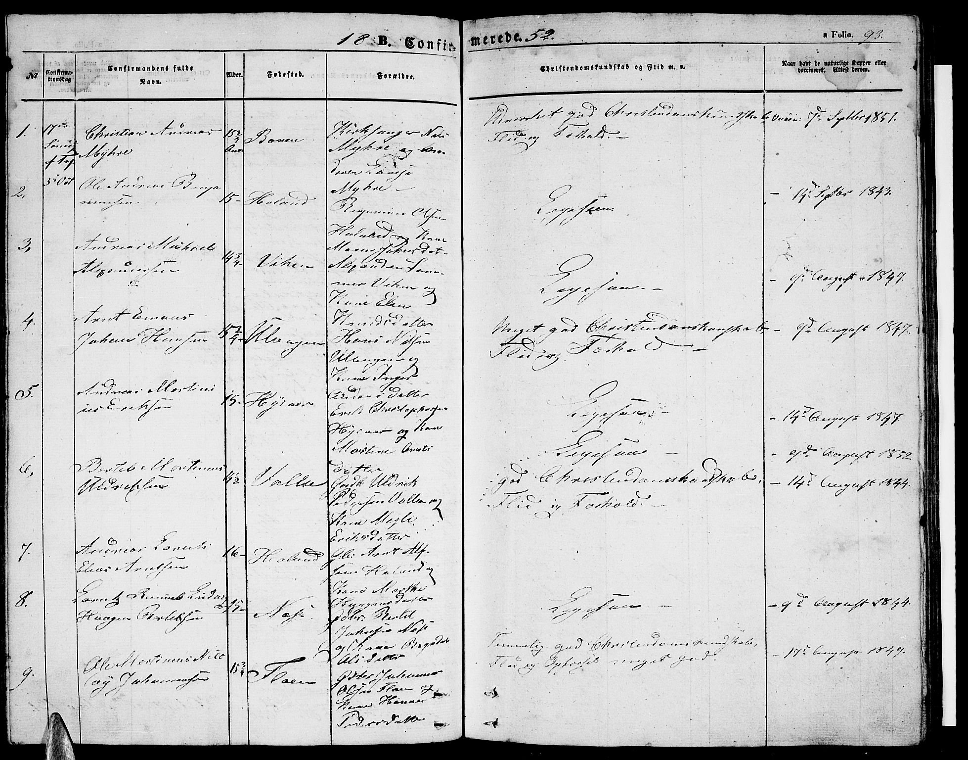 Ministerialprotokoller, klokkerbøker og fødselsregistre - Nordland, SAT/A-1459/816/L0251: Parish register (copy) no. 816C01, 1852-1870, p. 93