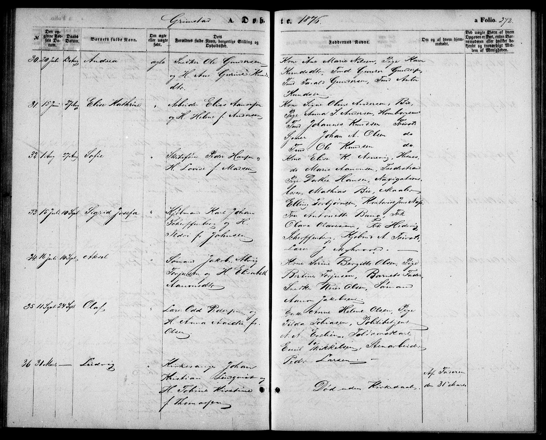 Fjære sokneprestkontor, AV/SAK-1111-0011/F/Fb/L0009: Parish register (copy) no. B 9, 1867-1870, p. 272