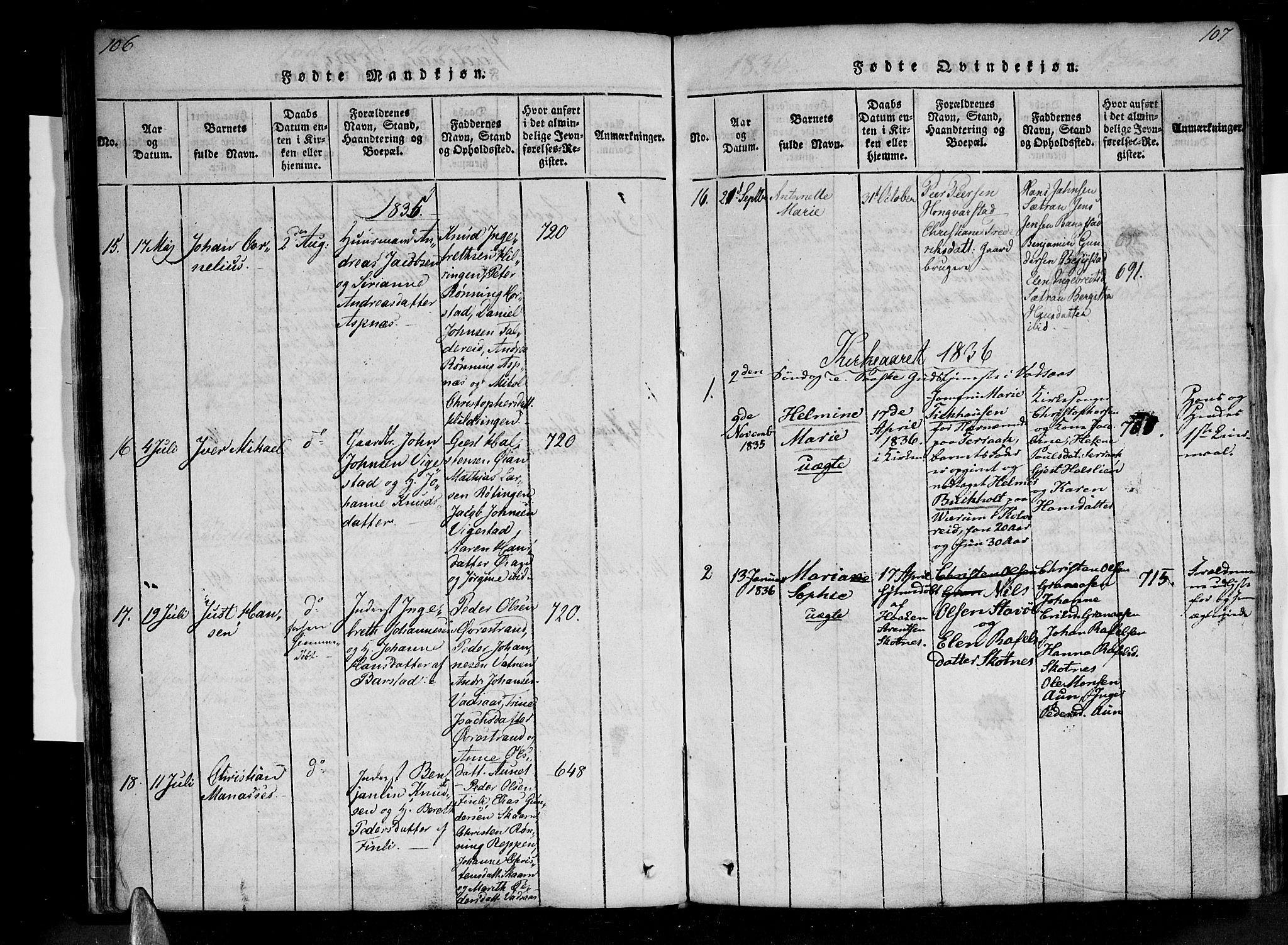 Ministerialprotokoller, klokkerbøker og fødselsregistre - Nordland, AV/SAT-A-1459/810/L0142: Parish register (official) no. 810A06 /1, 1819-1841, p. 106-107