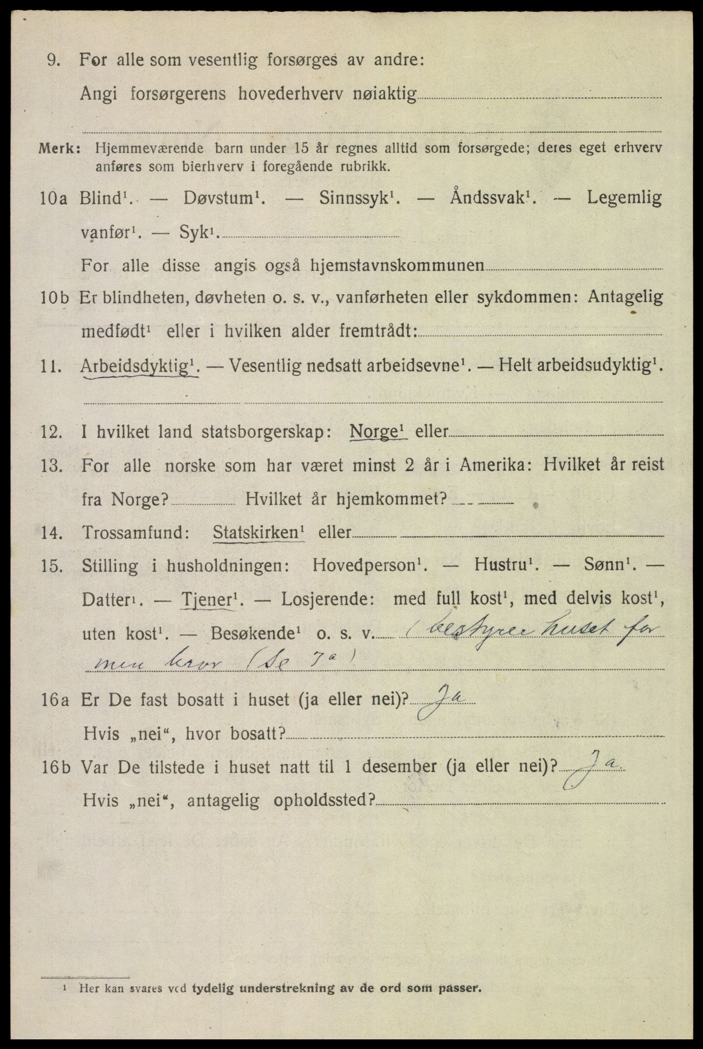 SAH, 1920 census for Trysil, 1920, p. 15694