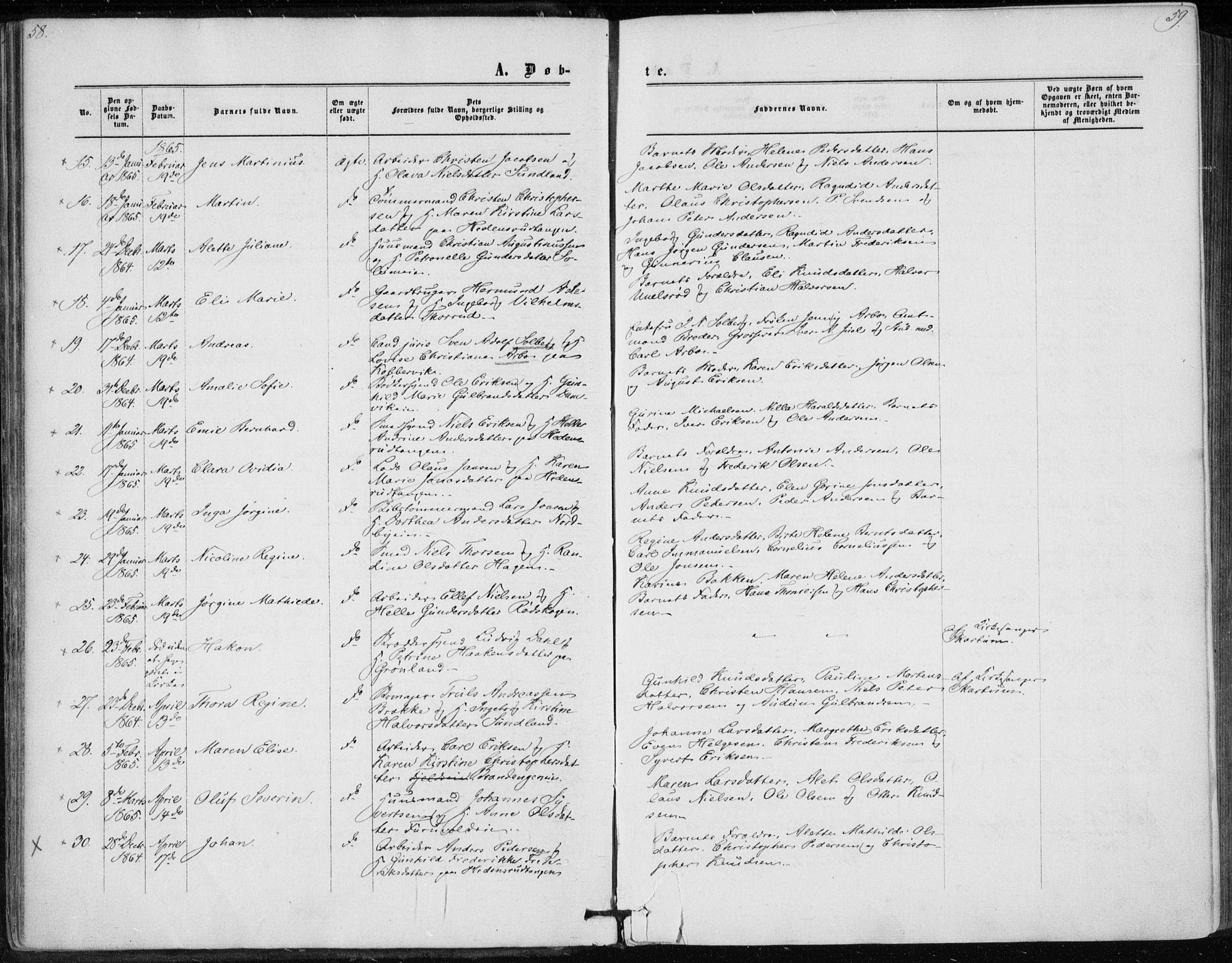 Skoger kirkebøker, AV/SAKO-A-59/F/Fa/L0004: Parish register (official) no. I 4, 1862-1872, p. 58-59