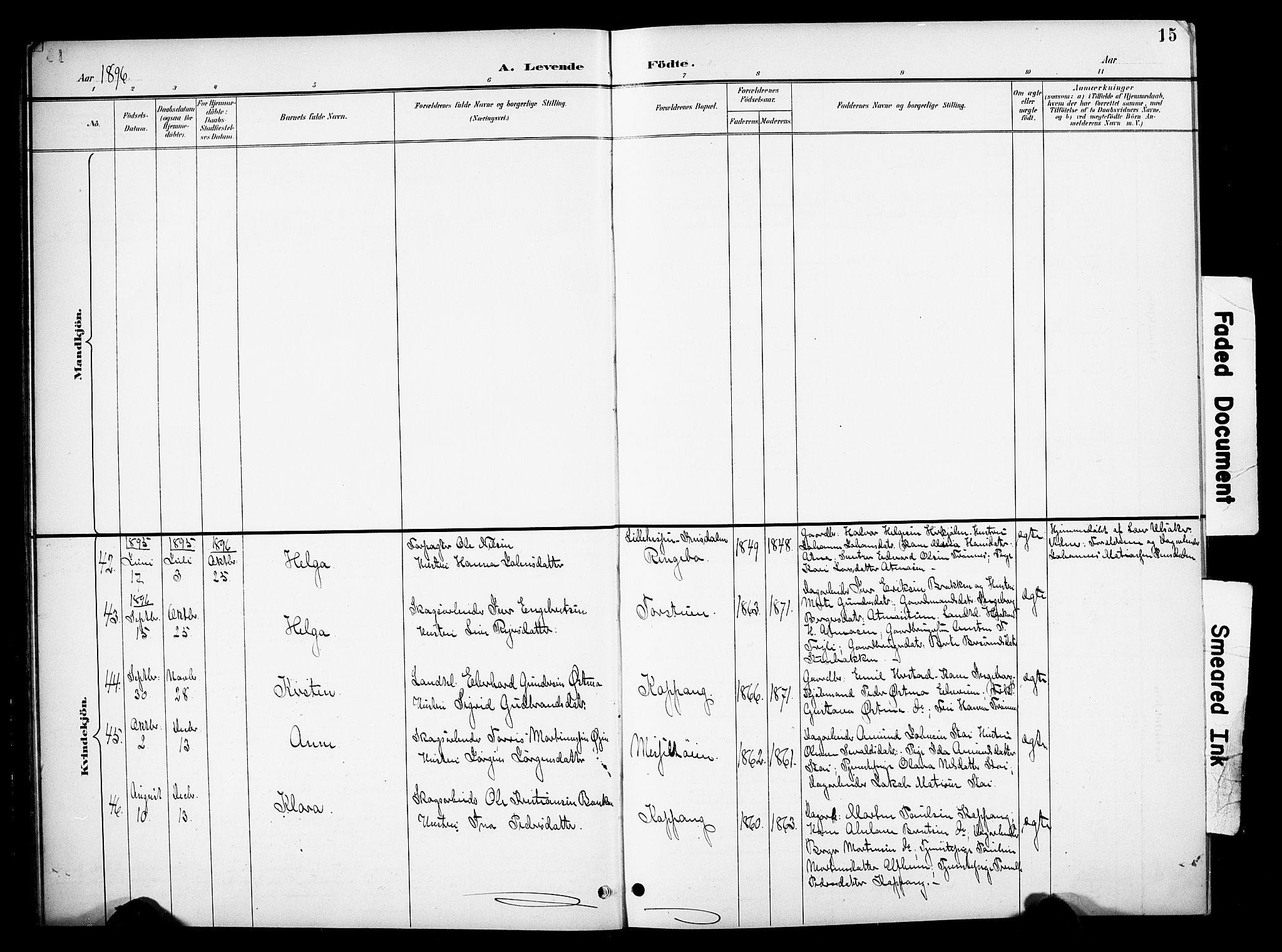 Stor-Elvdal prestekontor, SAH/PREST-052/H/Ha/Hab/L0003: Parish register (copy) no. 3, 1895-1917, p. 15