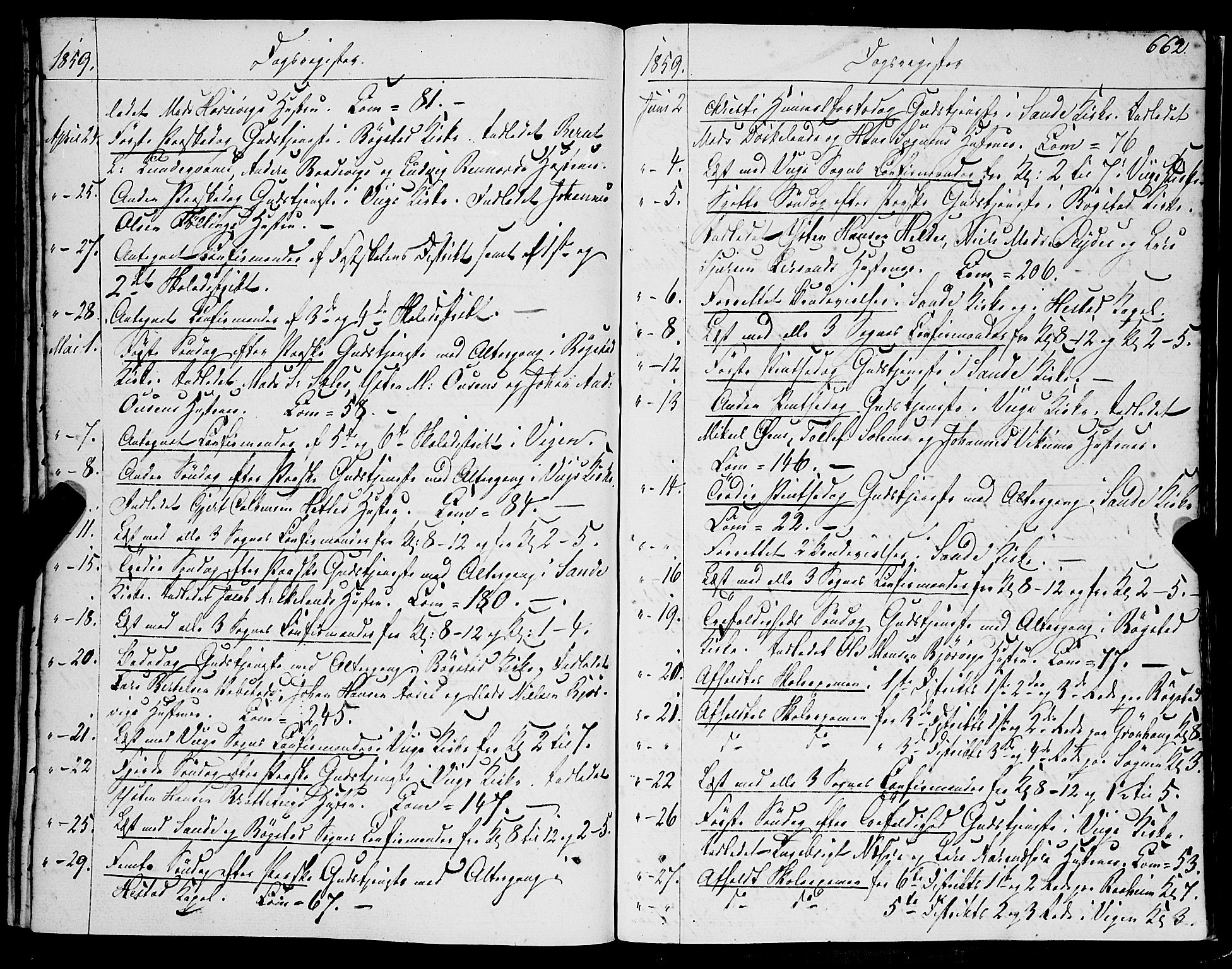 Gaular sokneprestembete, SAB/A-80001/H/Haa: Parish register (official) no. A 4II, 1841-1859, p. 662