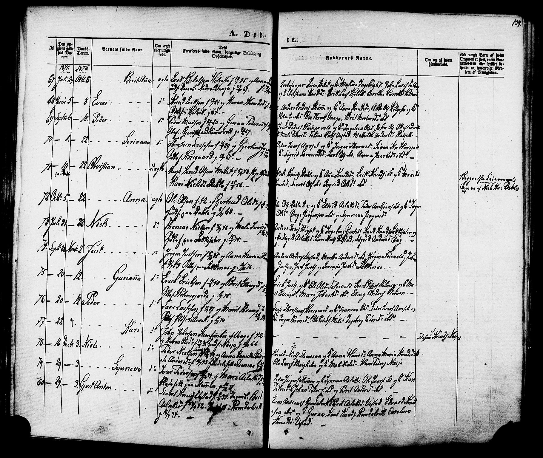 Ministerialprotokoller, klokkerbøker og fødselsregistre - Møre og Romsdal, AV/SAT-A-1454/547/L0603: Parish register (official) no. 547A05, 1846-1877, p. 139