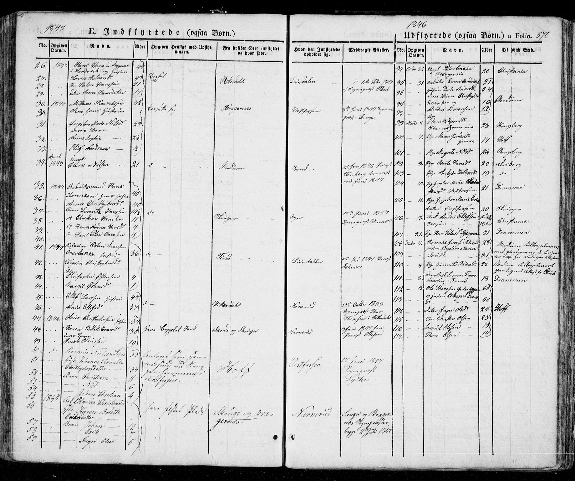 Eiker kirkebøker, AV/SAKO-A-4/G/Ga/L0002: Parish register (copy) no. I 2, 1832-1856, p. 576