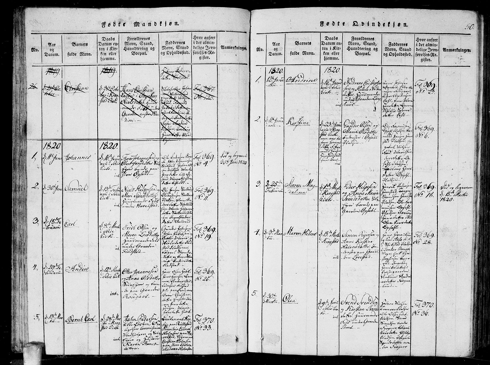 Kråkstad prestekontor Kirkebøker, AV/SAO-A-10125a/G/Ga/L0001: Parish register (copy) no. I 1, 1813-1824, p. 50