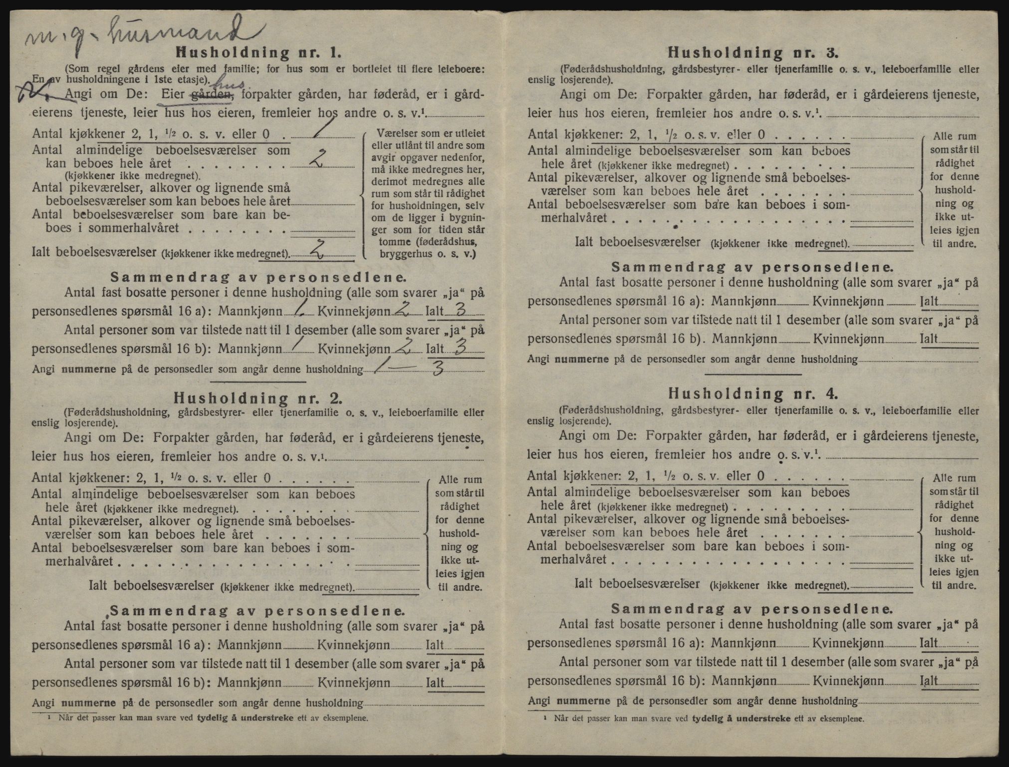 SAT, 1920 census for Kvenvær, 1920, p. 443