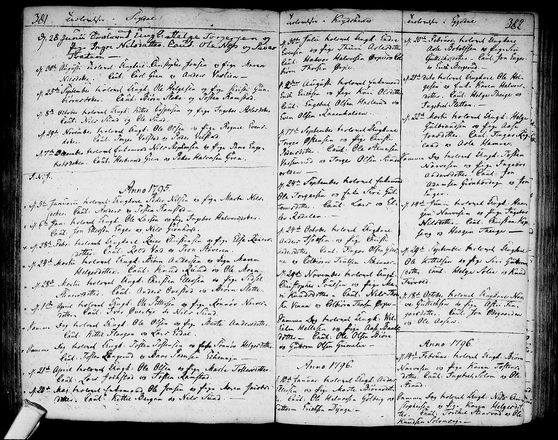 Sigdal kirkebøker, AV/SAKO-A-245/F/Fa/L0003: Parish register (official) no. I 3, 1793-1811, p. 381-382