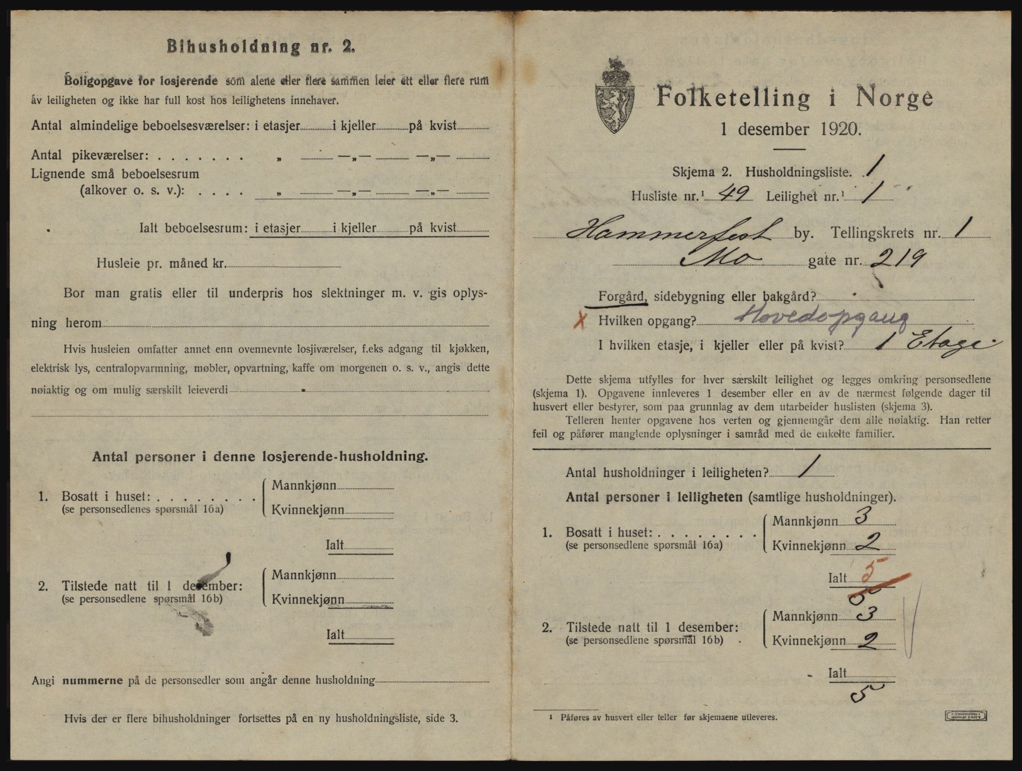 SATØ, 1920 census for Hammerfest, 1920, p. 1176