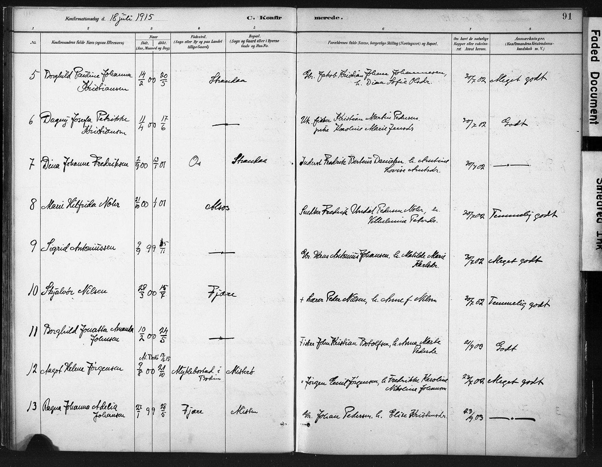 Ministerialprotokoller, klokkerbøker og fødselsregistre - Nordland, AV/SAT-A-1459/803/L0071: Parish register (official) no. 803A01, 1881-1897, p. 91