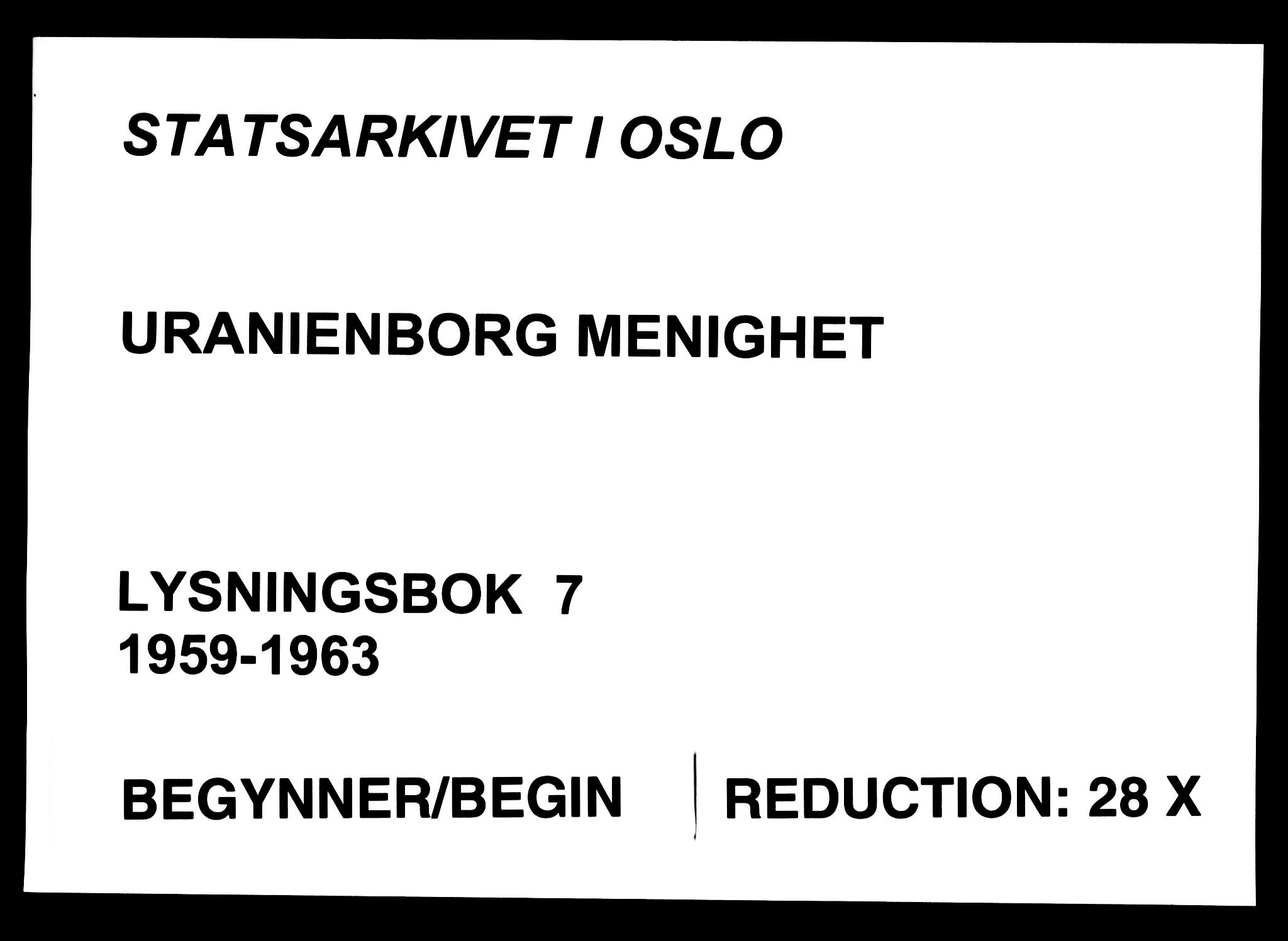 Uranienborg prestekontor Kirkebøker, SAO/A-10877/H/Hb/L0003: Banns register no. II 3, 1959-1963
