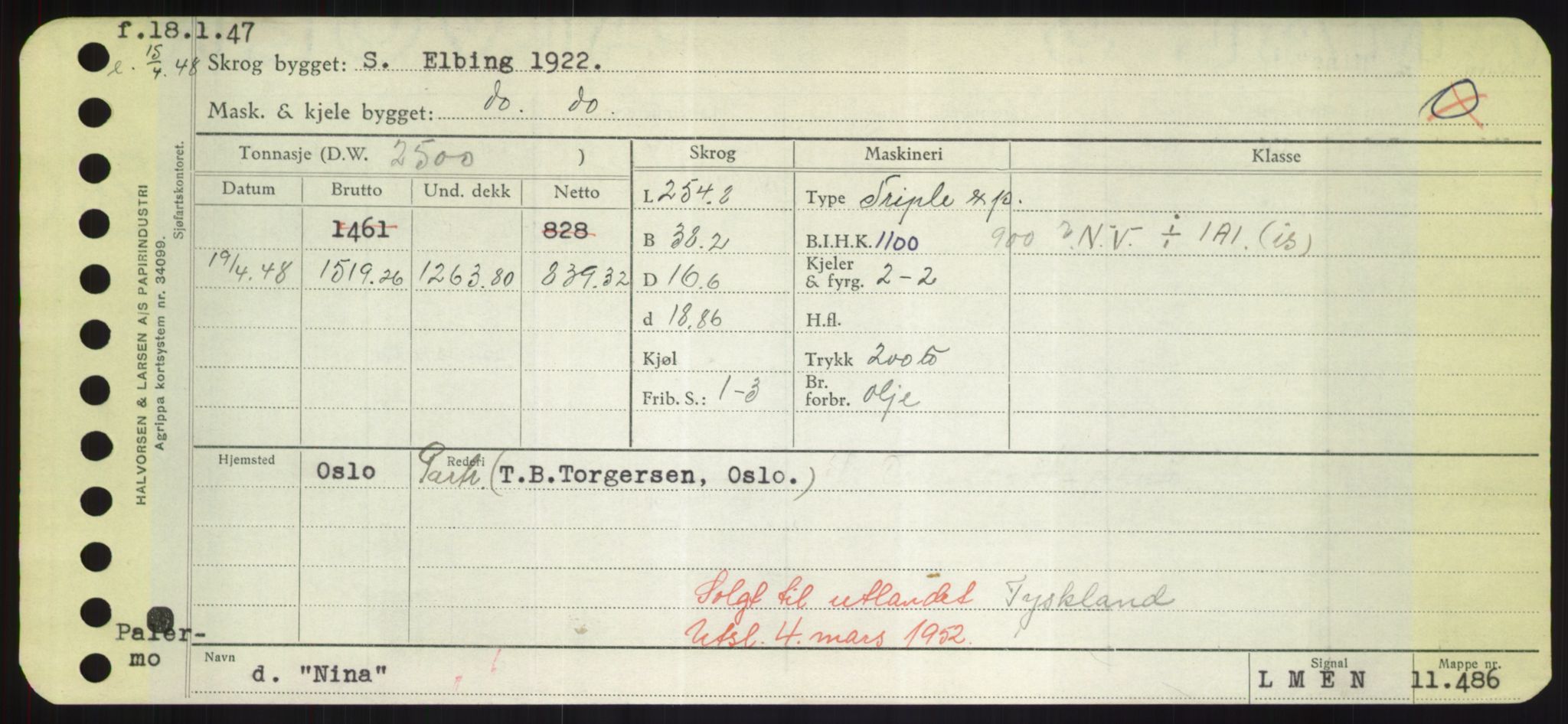 Sjøfartsdirektoratet med forløpere, Skipsmålingen, AV/RA-S-1627/H/Hd/L0026: Fartøy, N-Norhol, p. 219