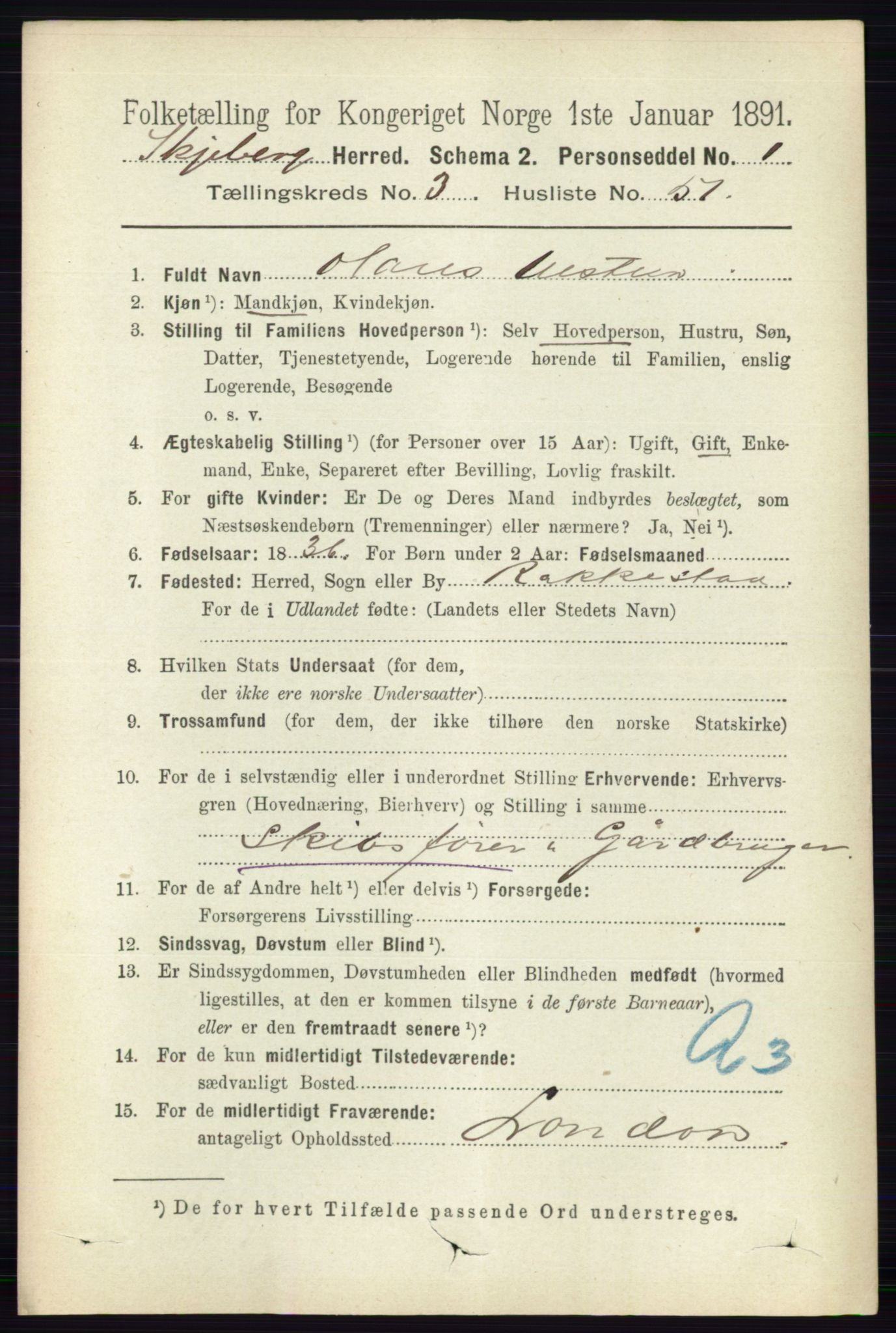 RA, 1891 census for 0115 Skjeberg, 1891, p. 1791