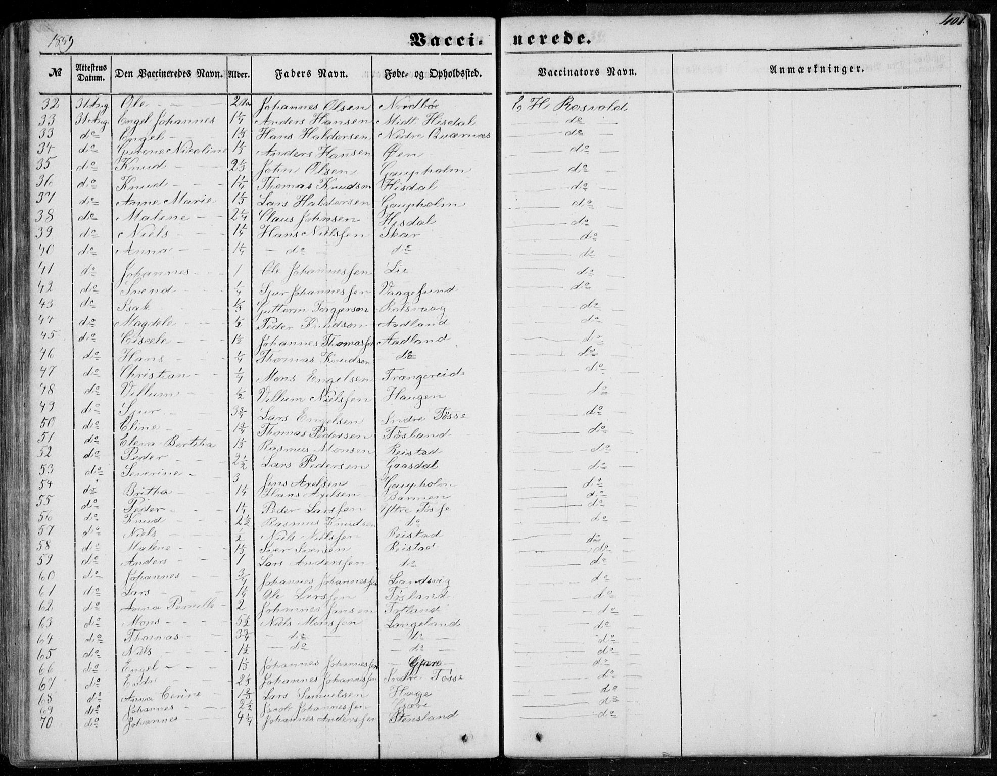 Os sokneprestembete, SAB/A-99929: Parish register (official) no. A 16, 1851-1859, p. 401