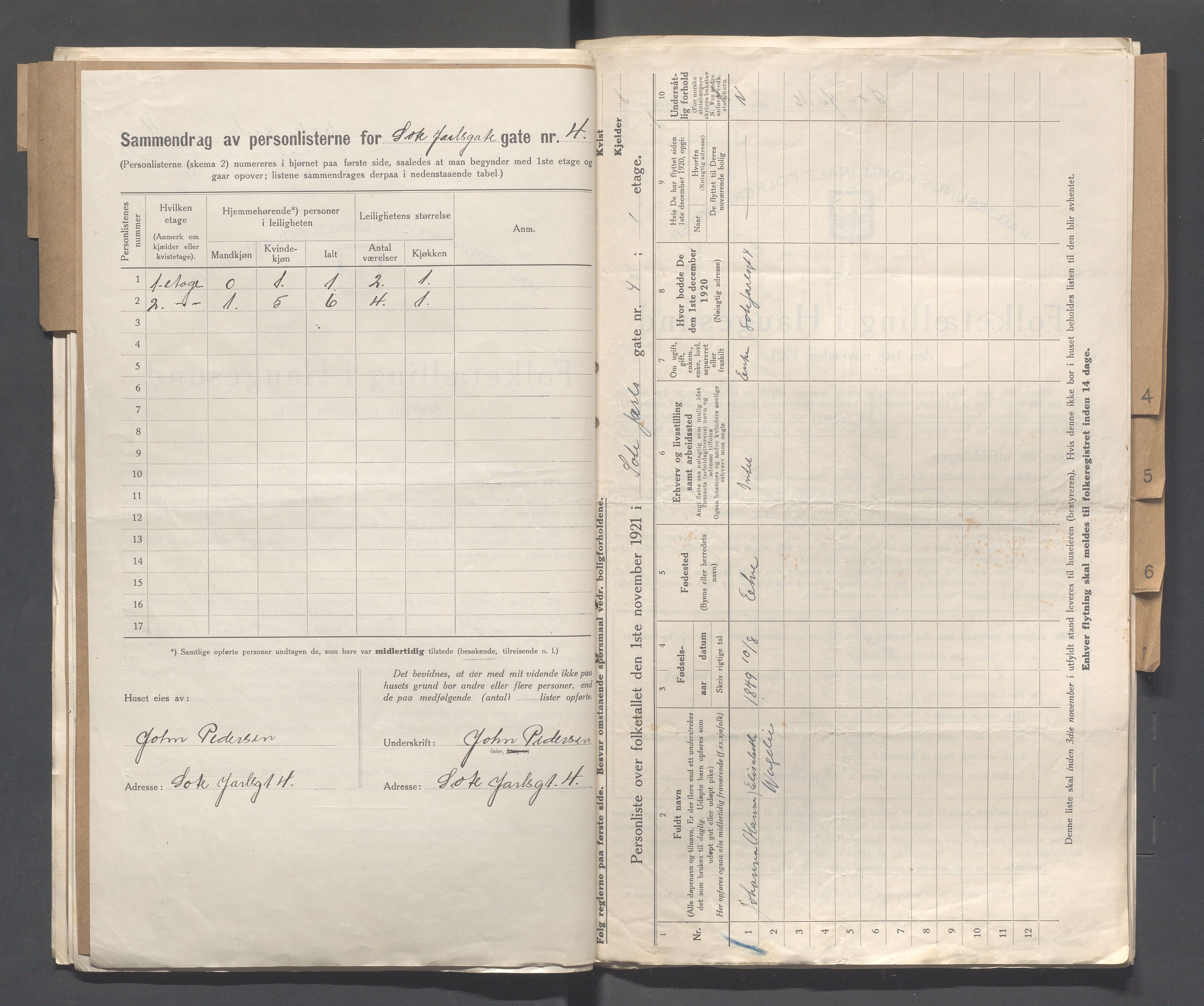 IKAR, Local census 1.11.1921 for Haugesund, 1921, p. 4286