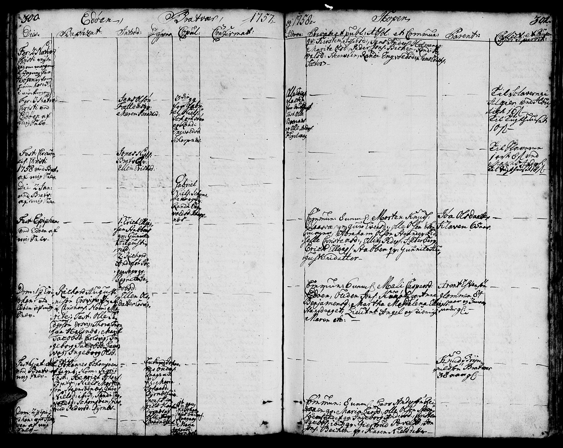 Ministerialprotokoller, klokkerbøker og fødselsregistre - Møre og Romsdal, AV/SAT-A-1454/581/L0931: Parish register (official) no. 581A01, 1751-1765, p. 300-301