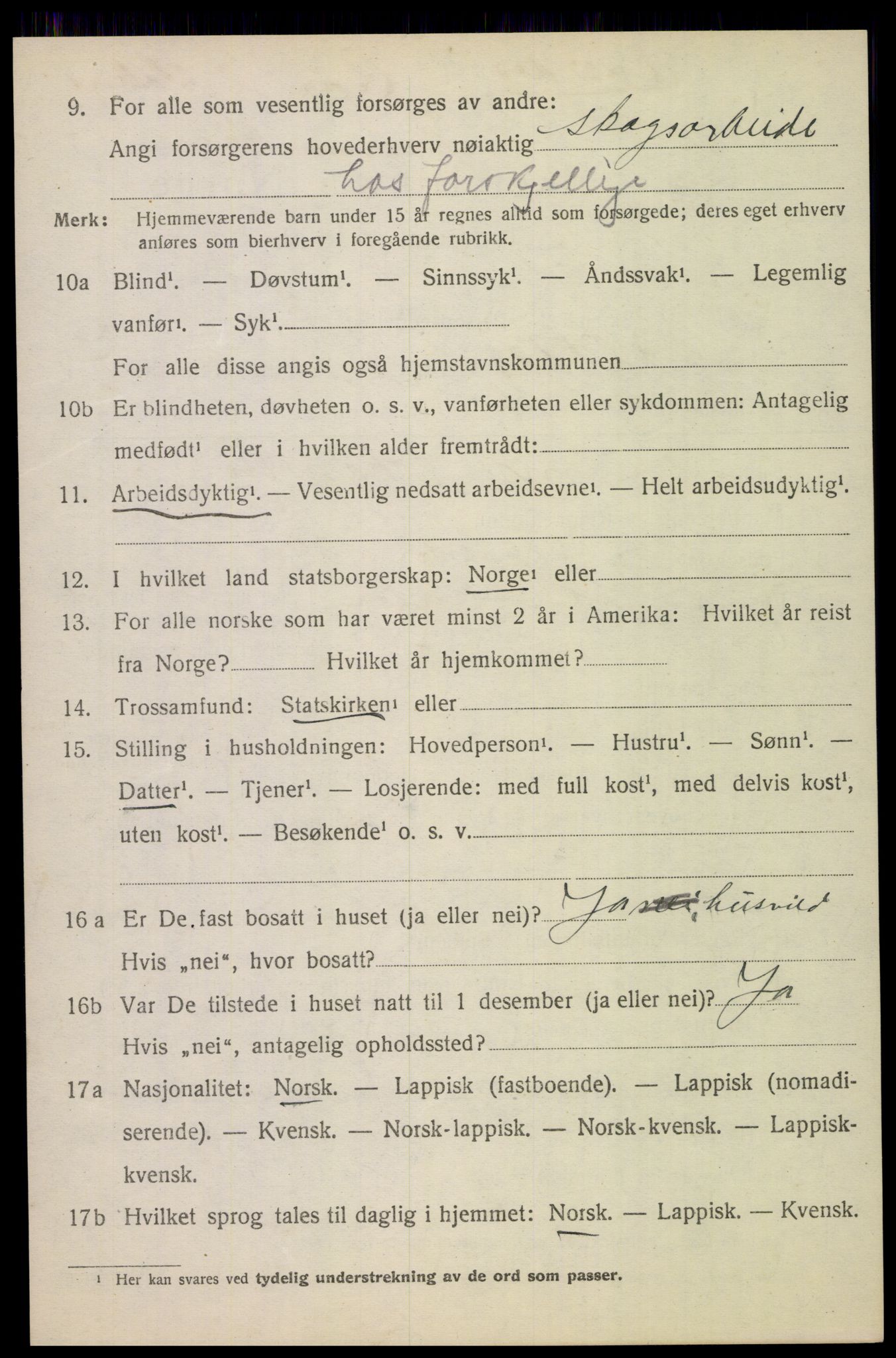 SAT, 1920 census for Saltdal, 1920, p. 8502