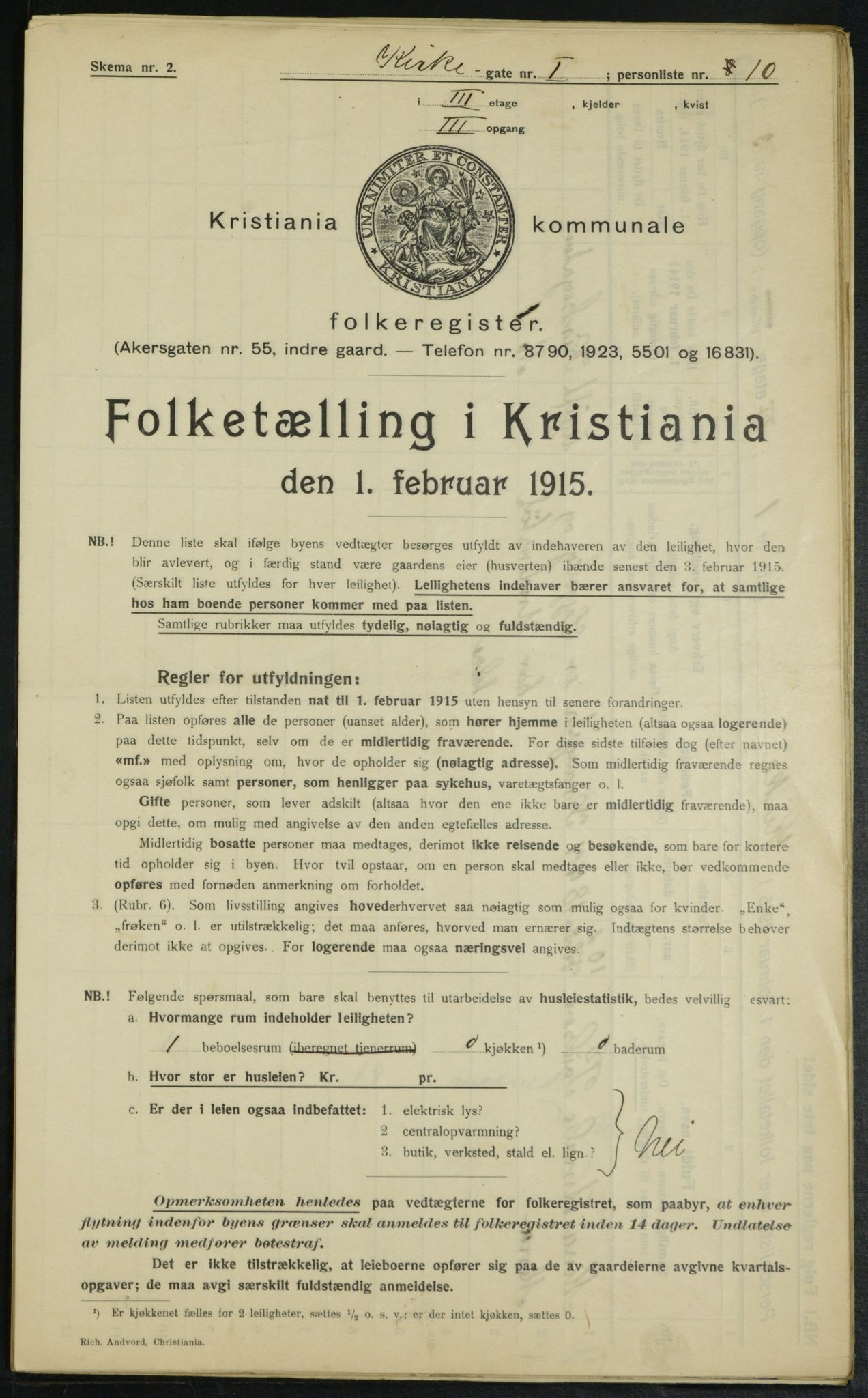 OBA, Municipal Census 1915 for Kristiania, 1915, p. 49273