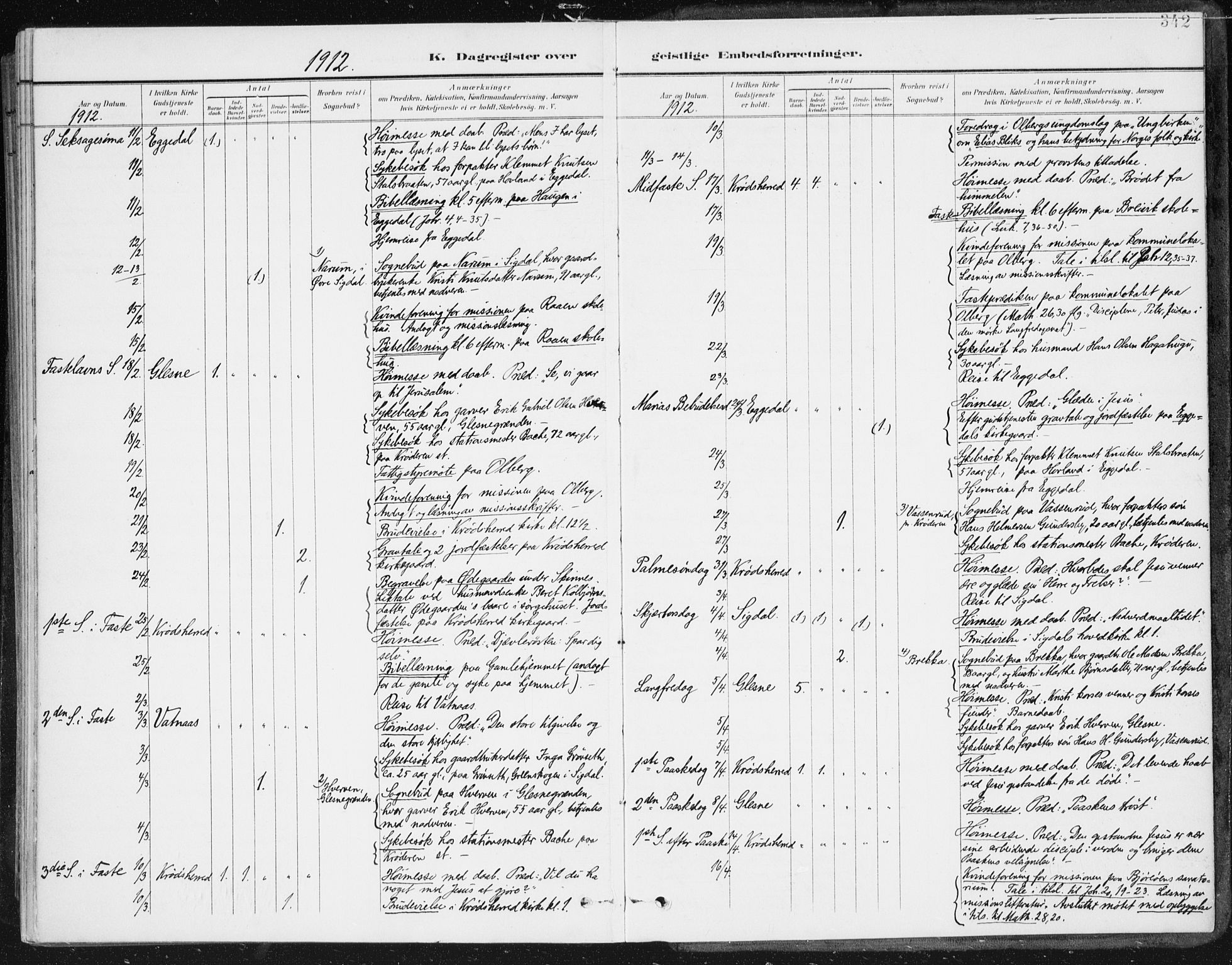 Krødsherad kirkebøker, AV/SAKO-A-19/F/Fa/L0007: Parish register (official) no. 7, 1900-1915, p. 342