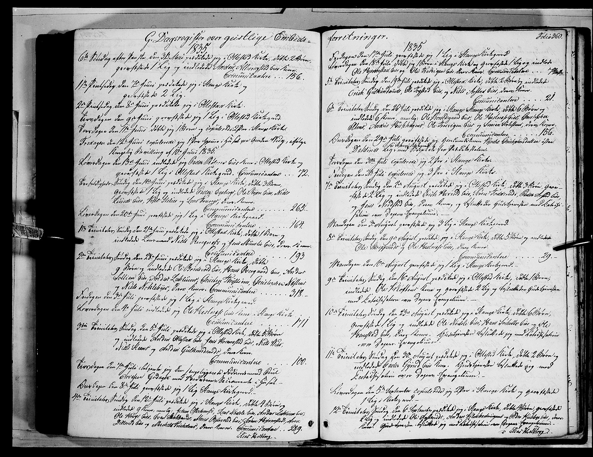 Stange prestekontor, AV/SAH-PREST-002/K/L0010: Parish register (official) no. 10, 1835-1845, p. 360
