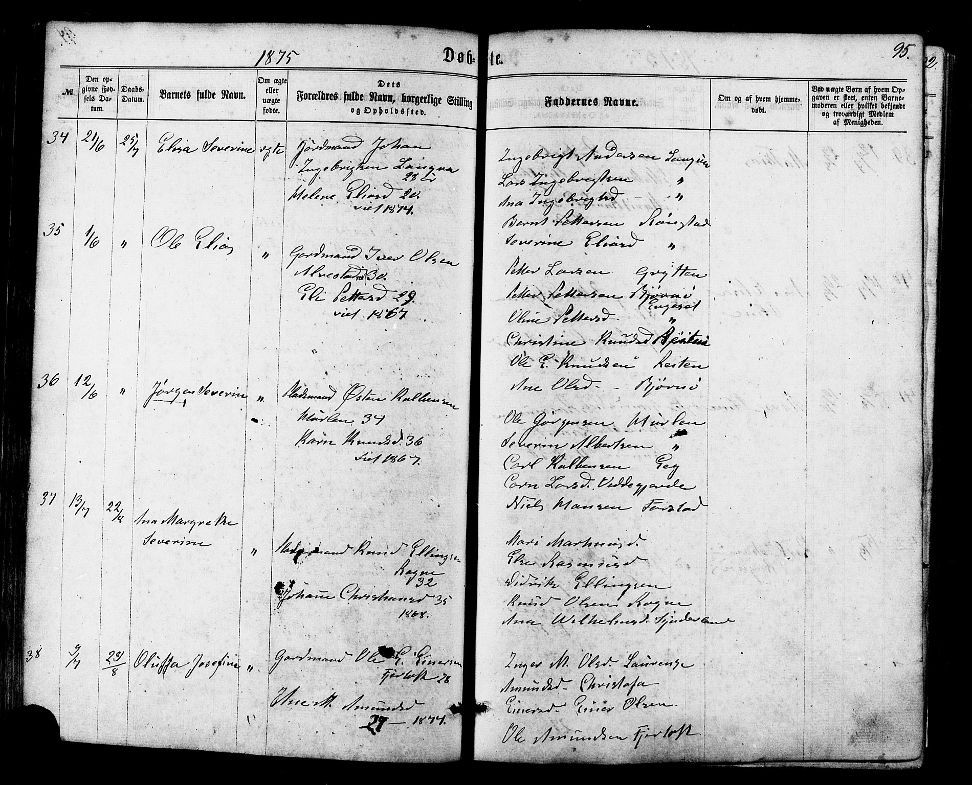 Ministerialprotokoller, klokkerbøker og fødselsregistre - Møre og Romsdal, AV/SAT-A-1454/536/L0498: Parish register (official) no. 536A07, 1862-1875, p. 95