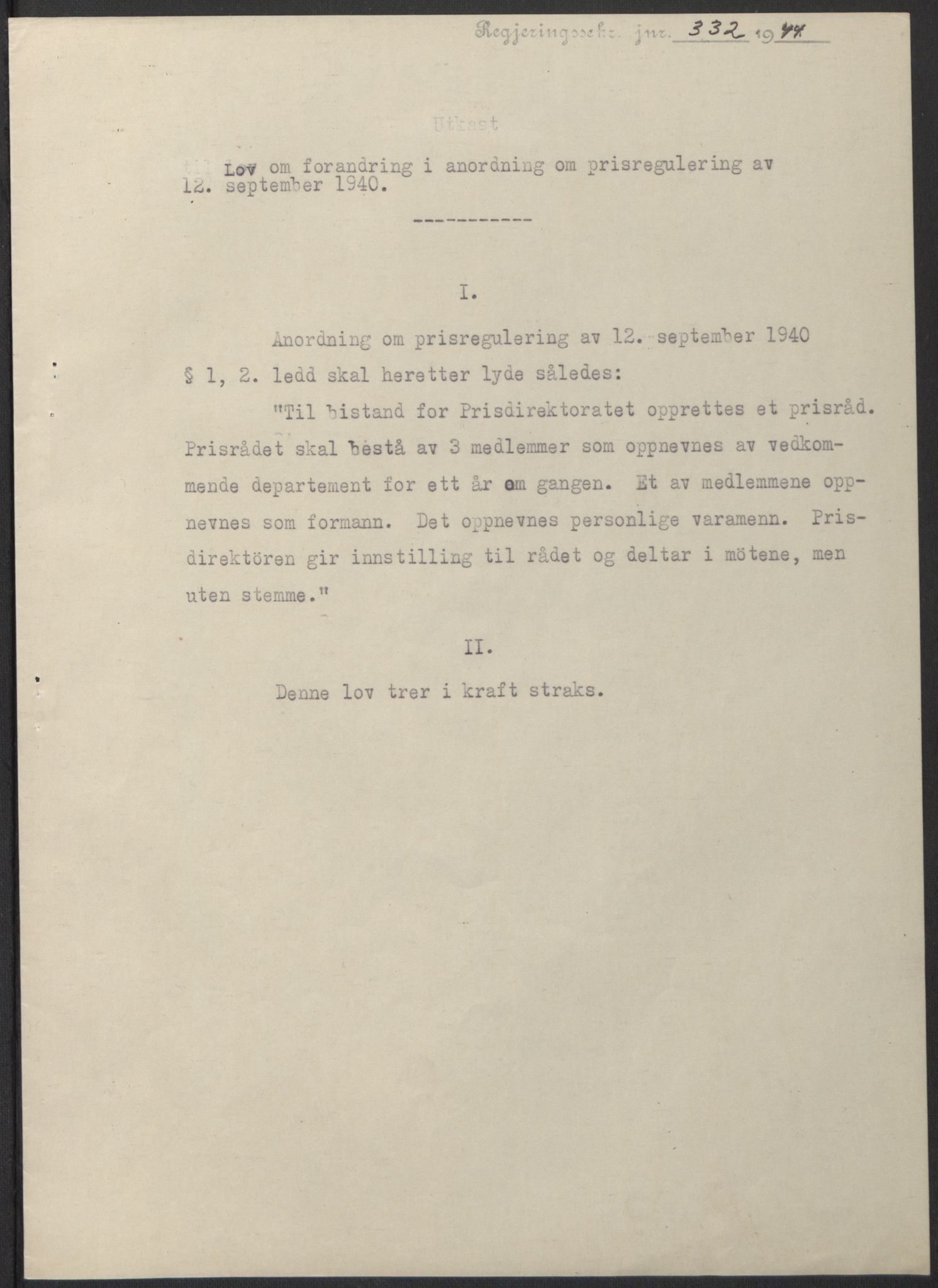 NS-administrasjonen 1940-1945 (Statsrådsekretariatet, de kommisariske statsråder mm), AV/RA-S-4279/D/Db/L0100: Lover, 1944, p. 649