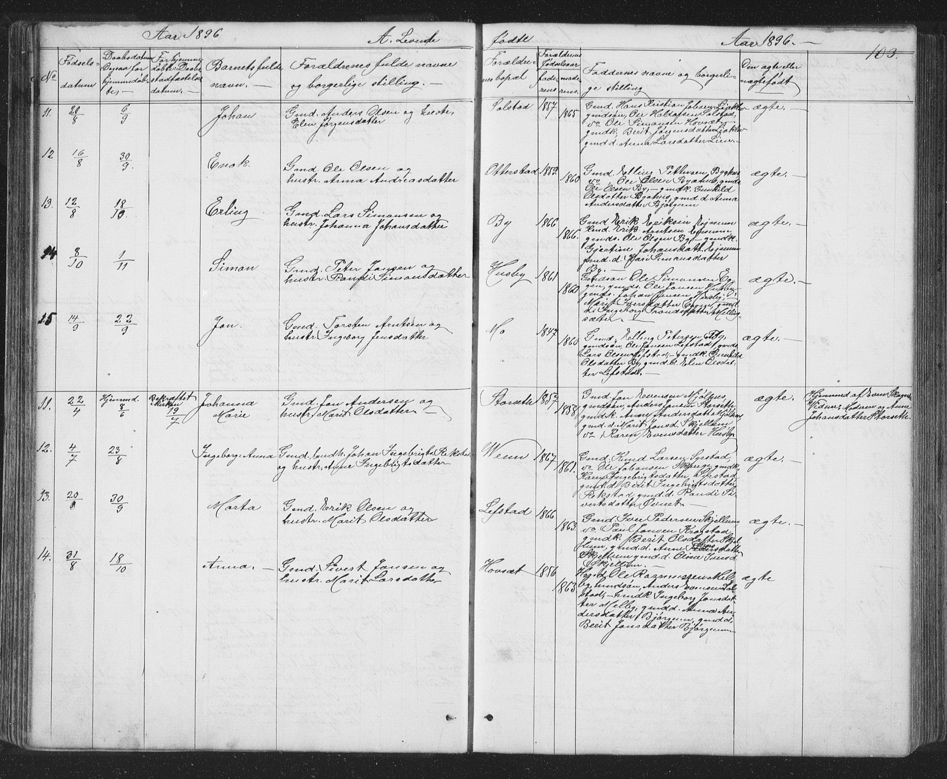 Ministerialprotokoller, klokkerbøker og fødselsregistre - Sør-Trøndelag, SAT/A-1456/667/L0798: Parish register (copy) no. 667C03, 1867-1929, p. 103