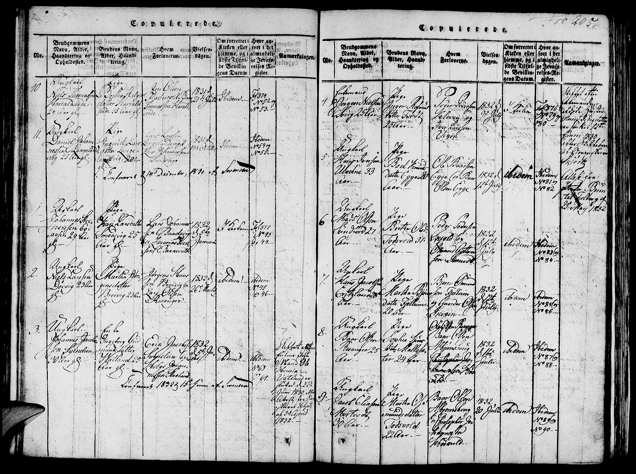 Skjold sokneprestkontor, AV/SAST-A-101847/H/Ha/Hab/L0001: Parish register (copy) no. B 1, 1815-1835, p. 205