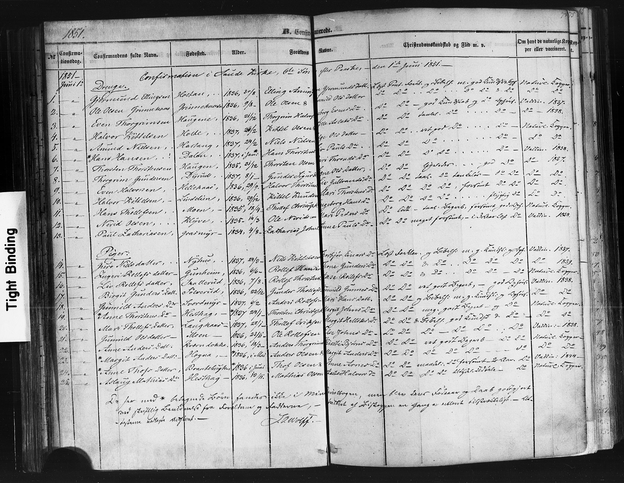 Sauherad kirkebøker, SAKO/A-298/F/Fb/L0001: Parish register (official) no. II 1, 1851-1877, p. 74