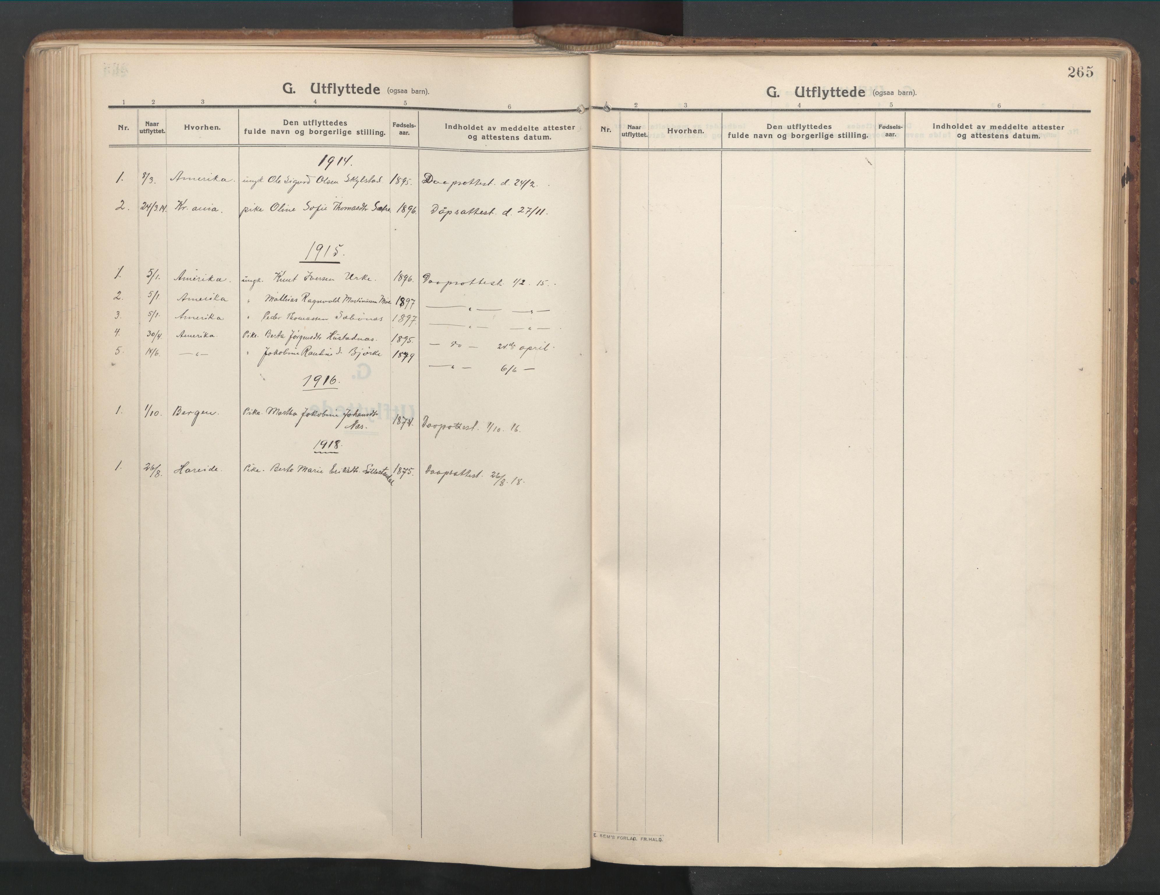Ministerialprotokoller, klokkerbøker og fødselsregistre - Møre og Romsdal, SAT/A-1454/515/L0212: Parish register (official) no. 515A08, 1911-1935, p. 265