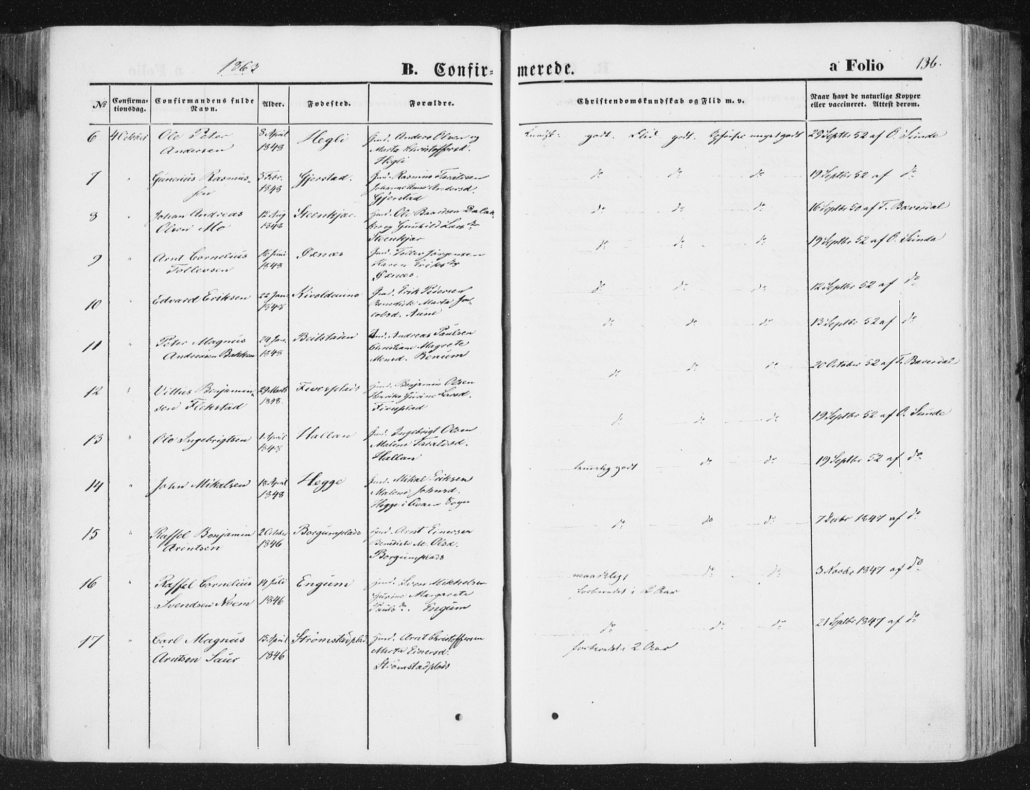 Ministerialprotokoller, klokkerbøker og fødselsregistre - Nord-Trøndelag, AV/SAT-A-1458/746/L0447: Parish register (official) no. 746A06, 1860-1877, p. 136