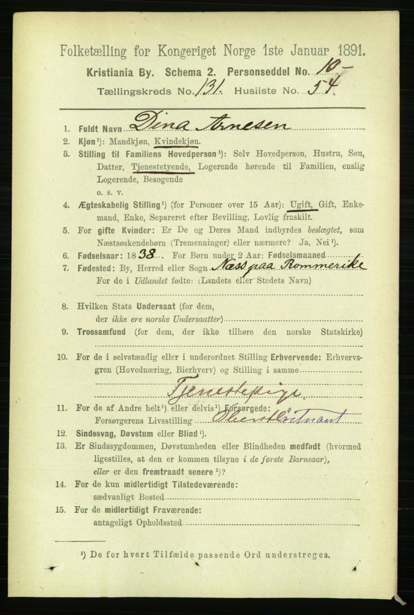 RA, 1891 census for 0301 Kristiania, 1891, p. 71406
