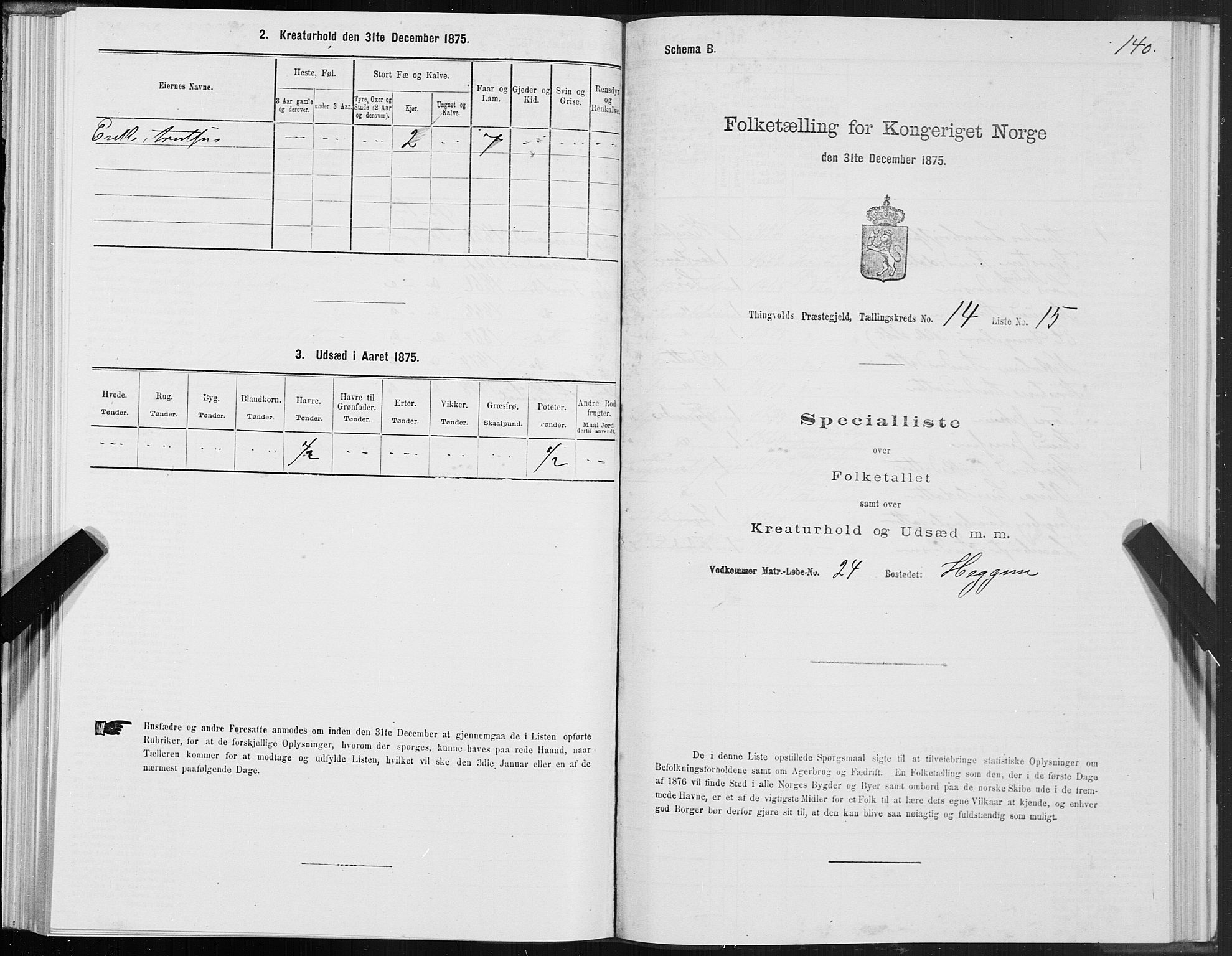 SAT, 1875 census for 1560P Tingvoll, 1875, p. 5140