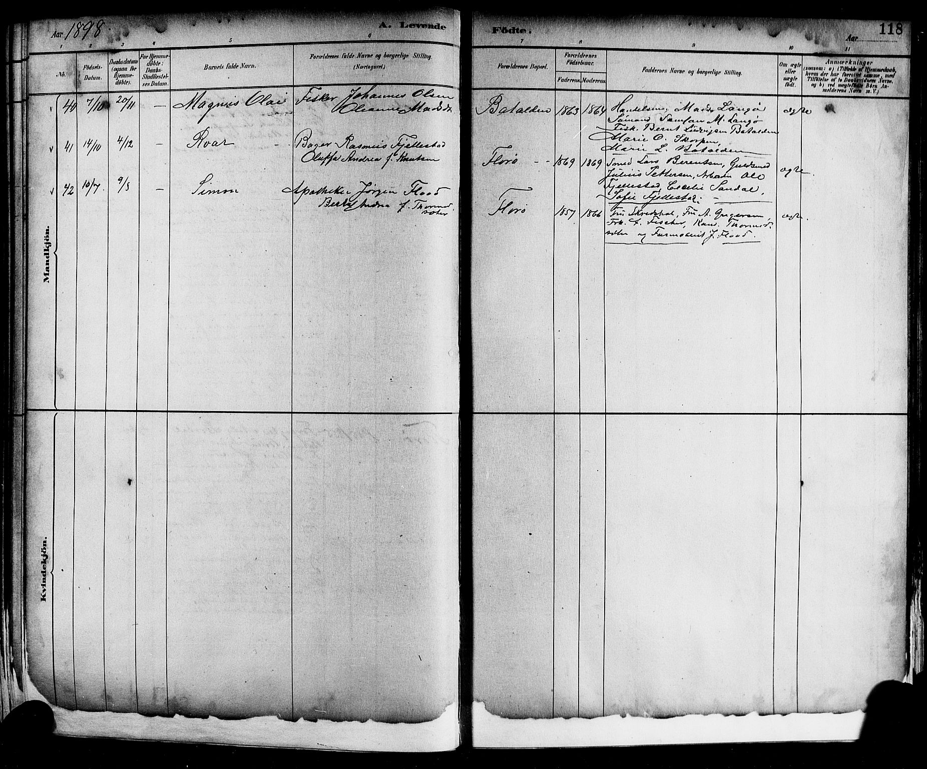 Kinn sokneprestembete, SAB/A-80801/H/Hab/Haba/L0002: Parish register (copy) no. A 2, 1882-1906, p. 118