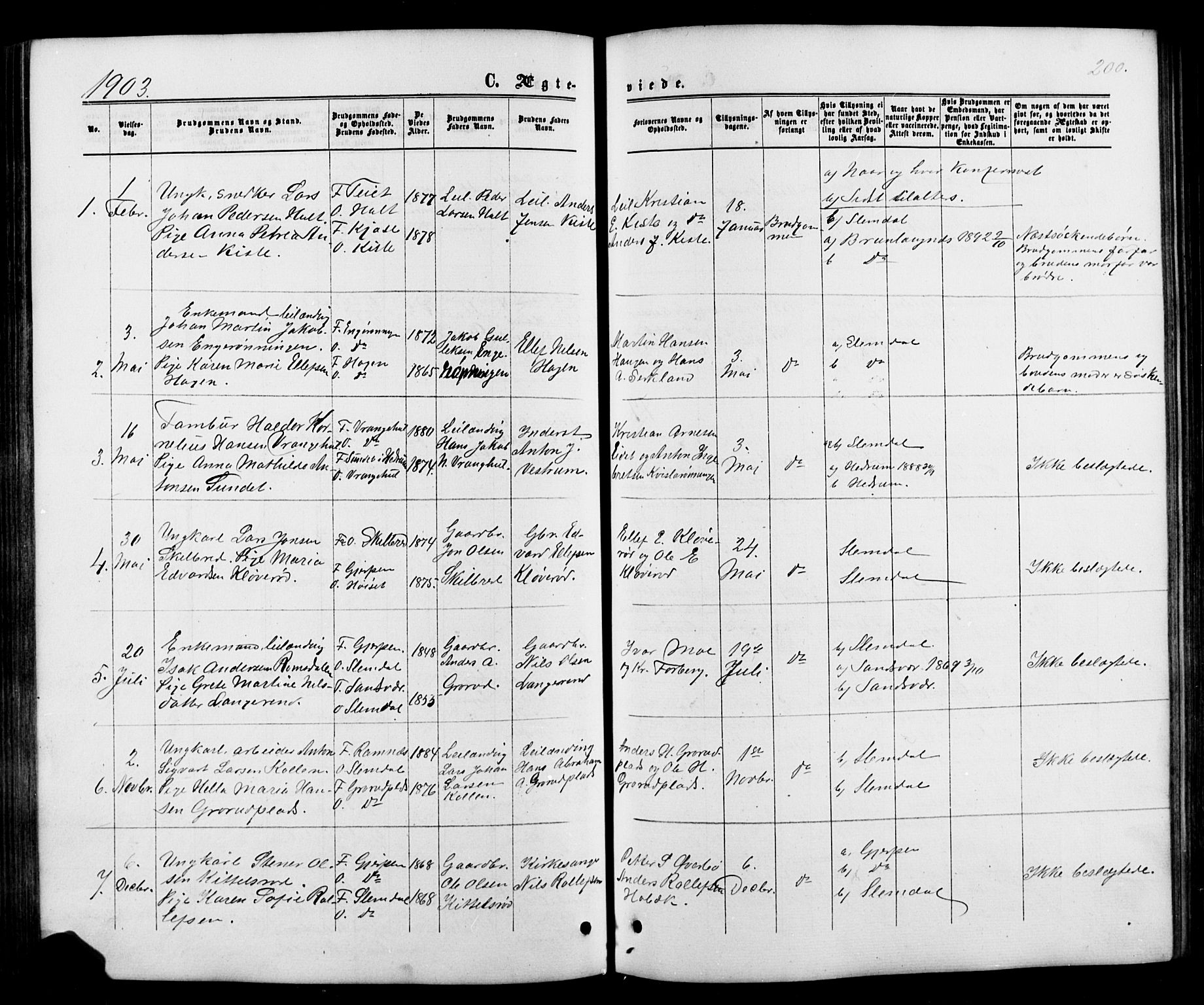 Siljan kirkebøker, SAKO/A-300/G/Ga/L0002: Parish register (copy) no. 2, 1864-1908, p. 200