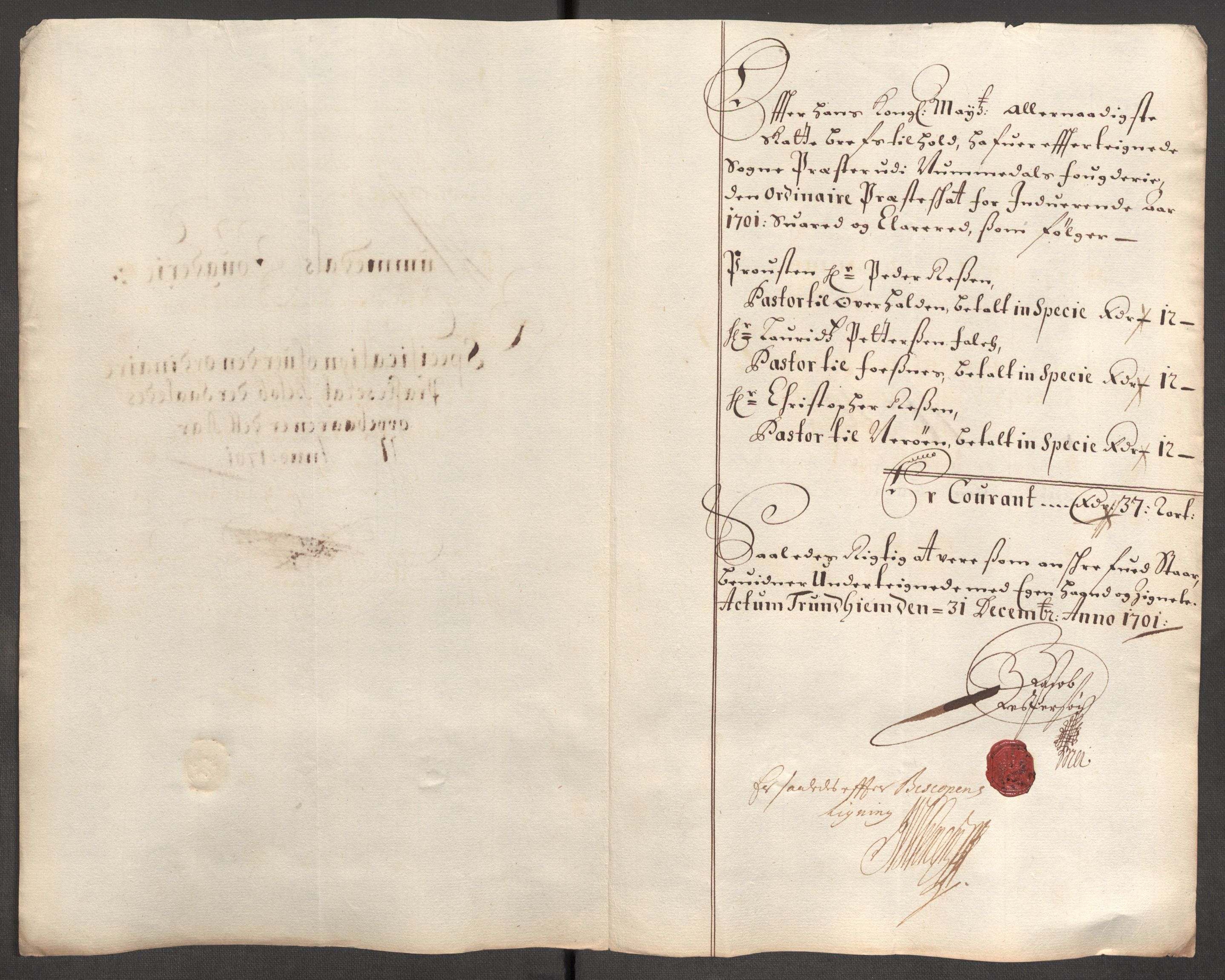 Rentekammeret inntil 1814, Reviderte regnskaper, Fogderegnskap, RA/EA-4092/R64/L4427: Fogderegnskap Namdal, 1701-1702, p. 124