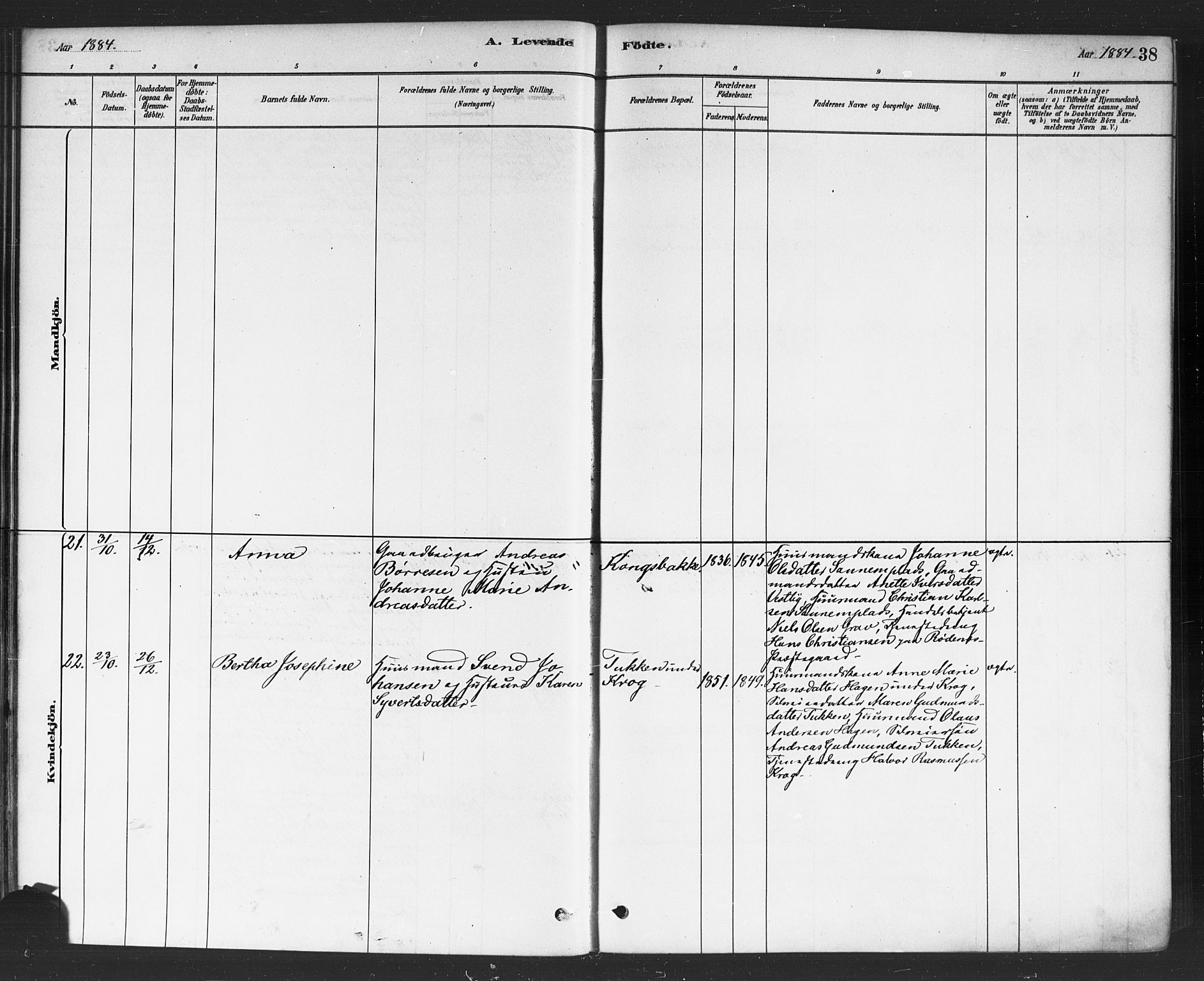 Rødenes prestekontor Kirkebøker, AV/SAO-A-2005/F/Fa/L0009: Parish register (official) no. I 9, 1880-1889, p. 38