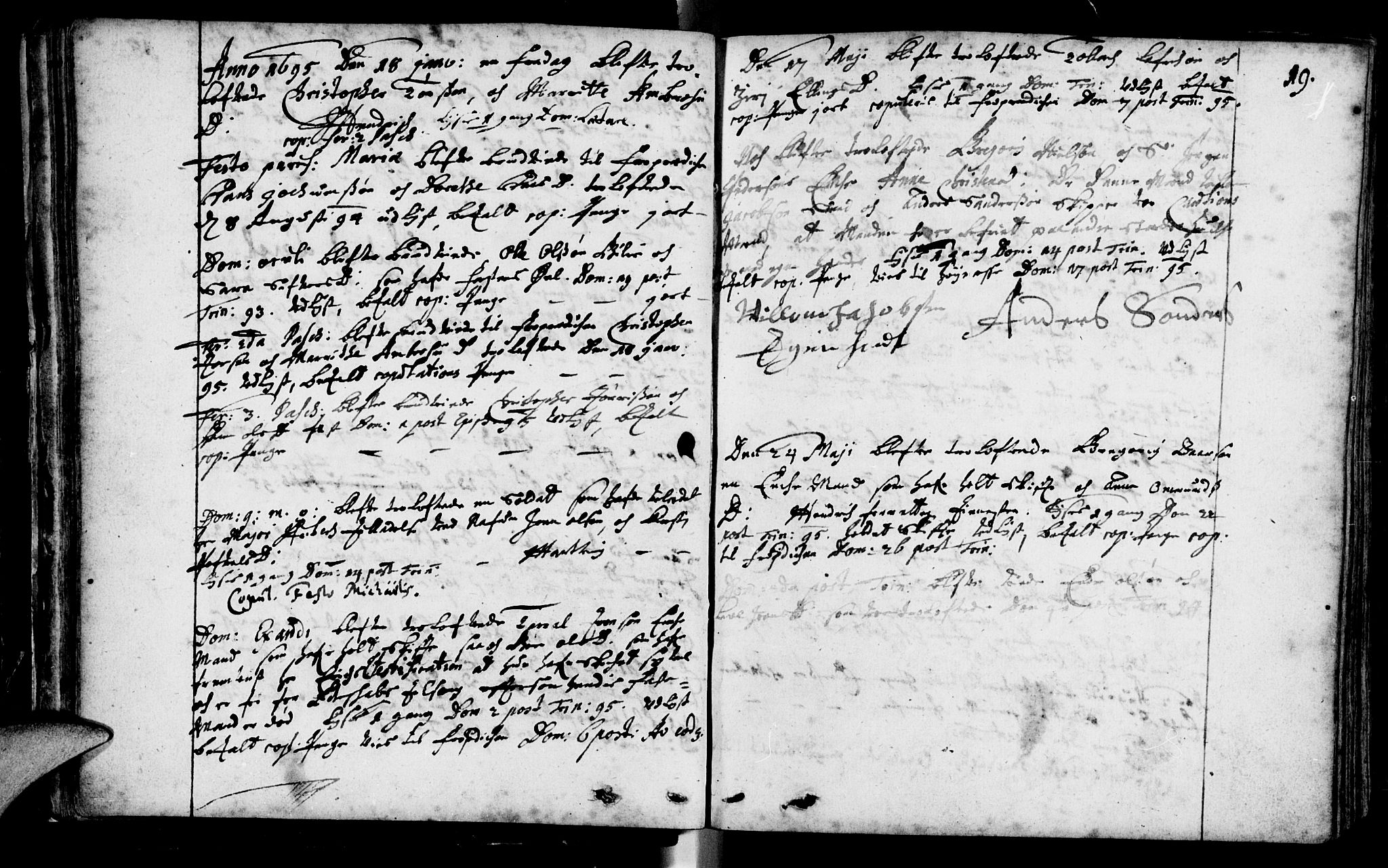 Domkirken sokneprestkontor, SAST/A-101812/001/30/30BA/L0001: Parish register (official) no. A 1 /1, 1688-1727, p. 19