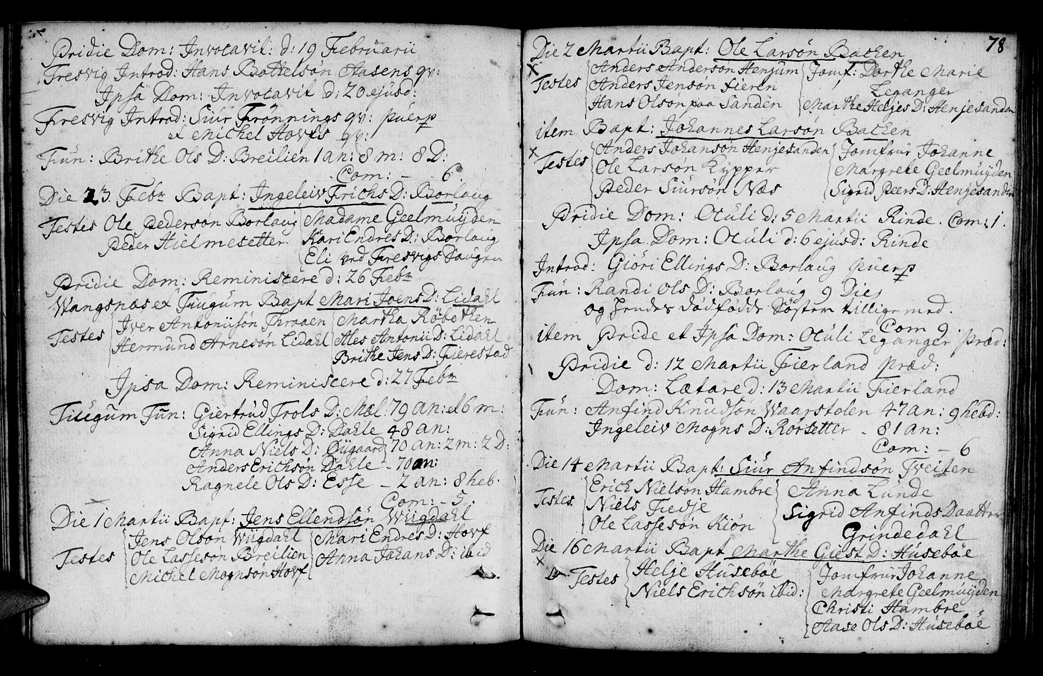 Leikanger sokneprestembete, AV/SAB-A-81001/H/Haa/Haaa/L0003: Parish register (official) no. A 3, 1756-1770, p. 78