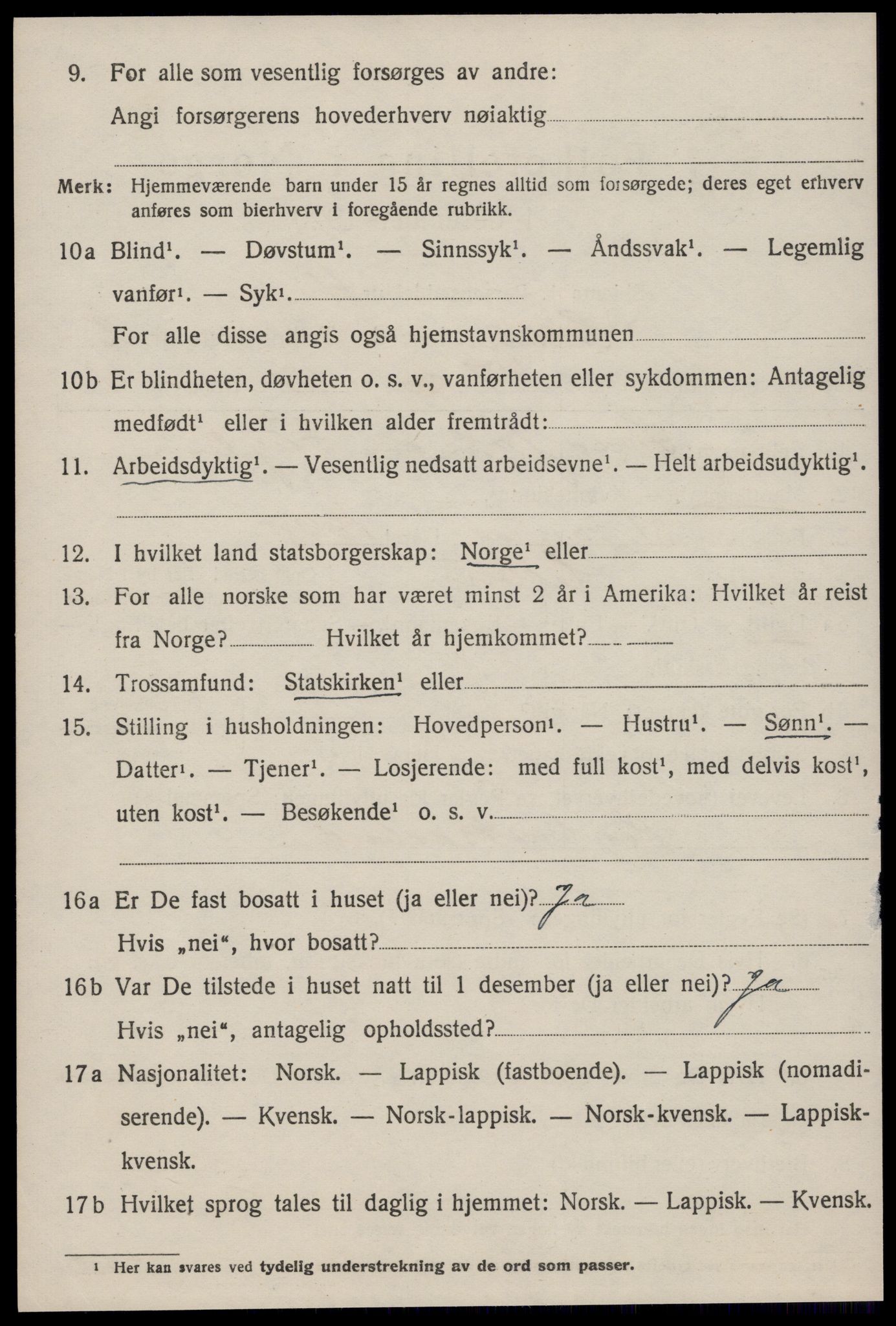 SAT, 1920 census for Selbu, 1920, p. 2449