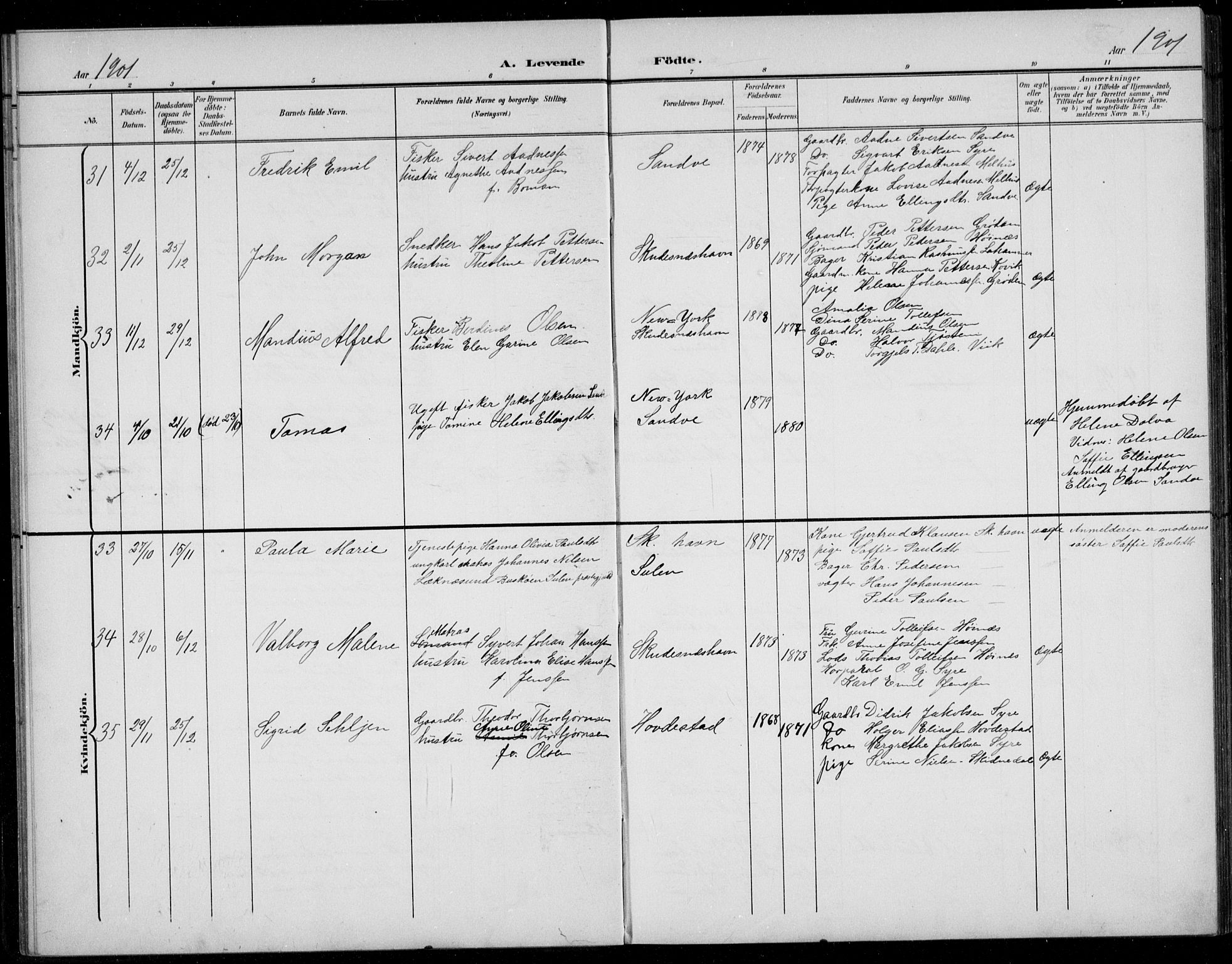 Skudenes sokneprestkontor, AV/SAST-A -101849/H/Ha/Hab/L0008: Parish register (copy) no. B 8, 1900-1937